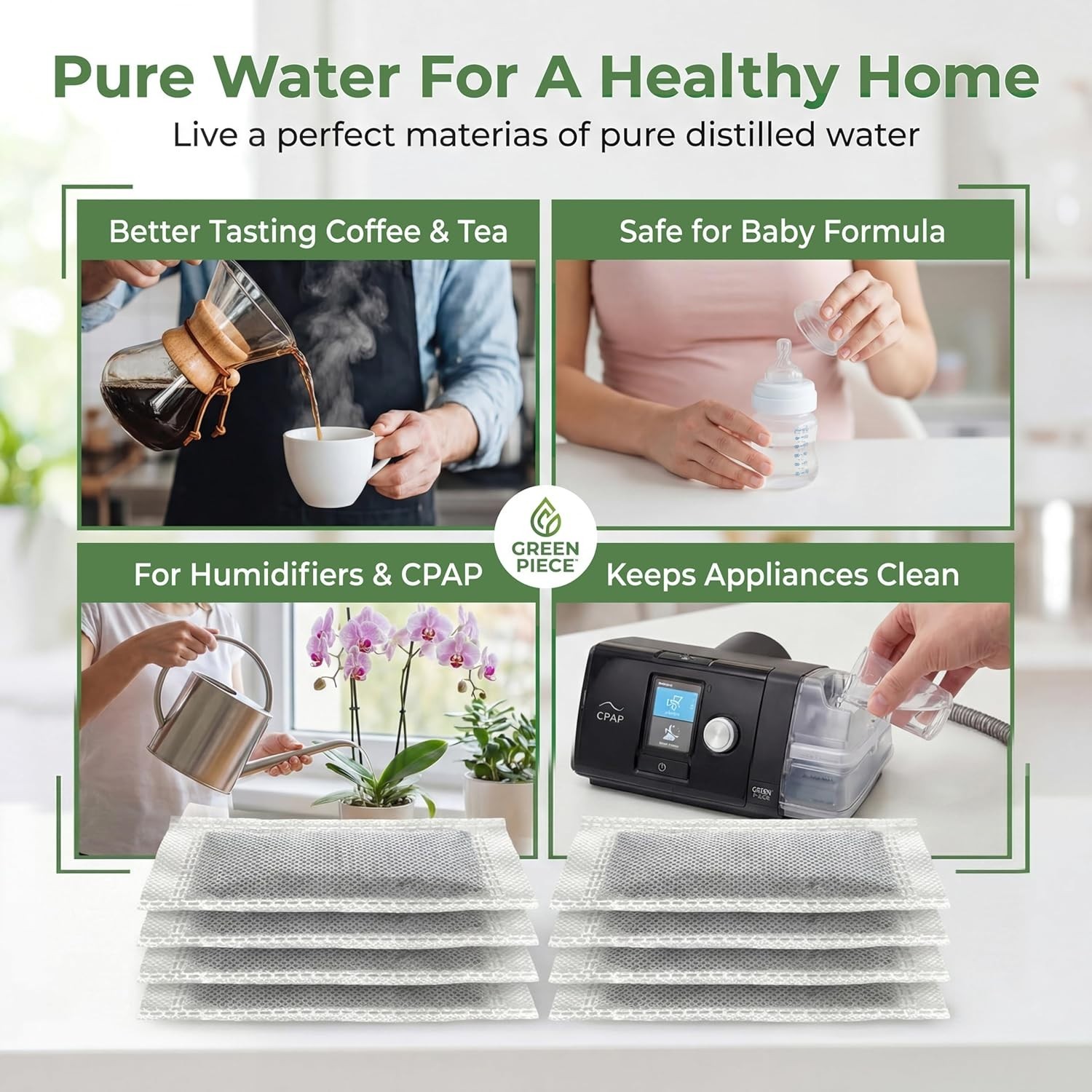 Superior Odor & VOC Absorbing Carbon Sachets for Countertop Distillers – 12 Pack