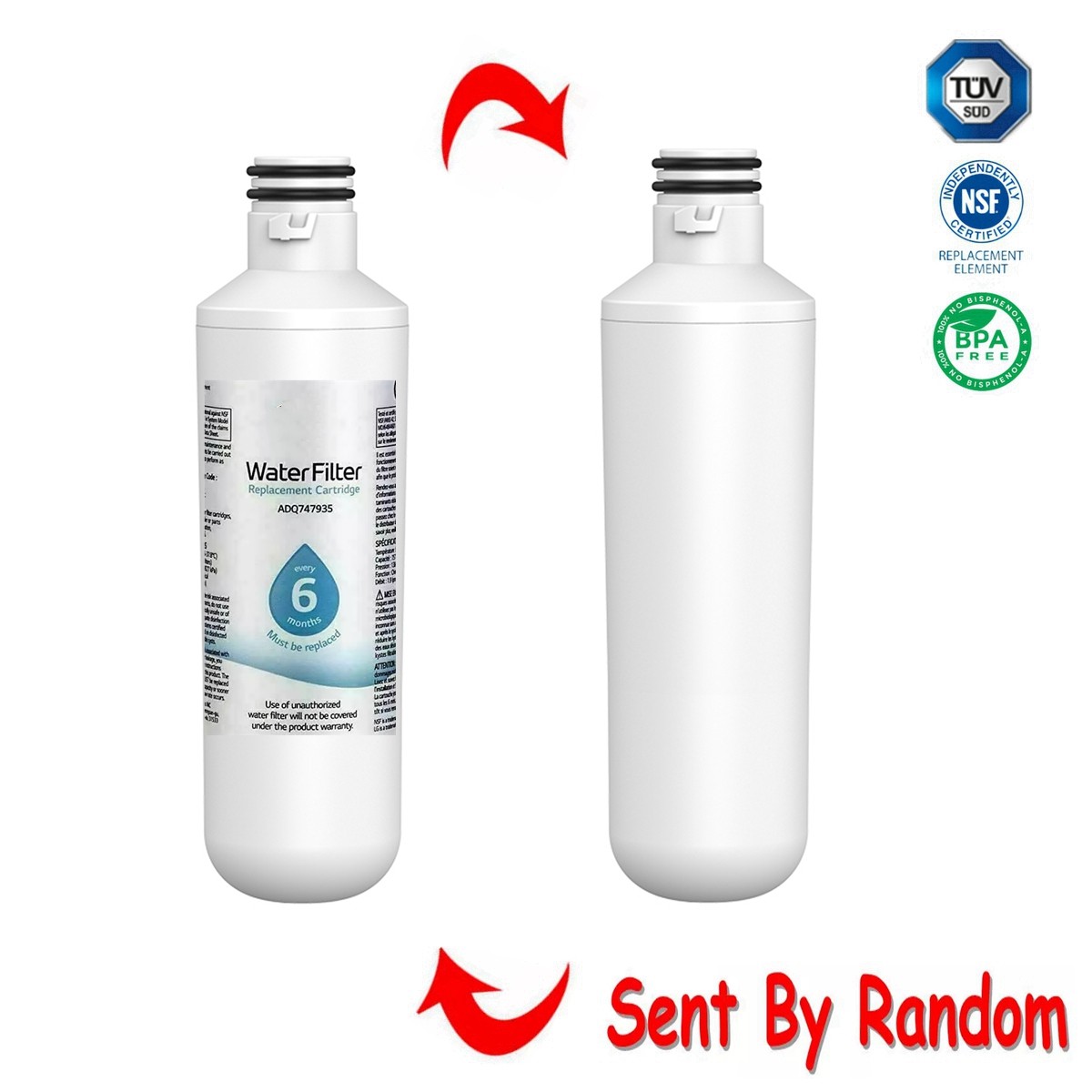 FOR LG LT1000P Refresh Refrigerator Ice Water Filter ADQ747935 GF-D706BSL 2X
