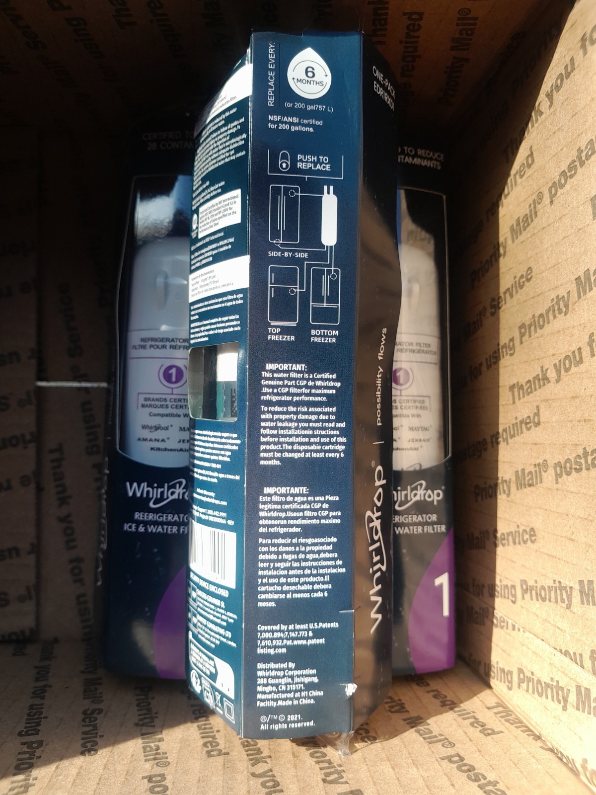 Set Of 4 Whirldrop #1 Refrigerator Ice and Water Filter Everydrop ΕDR1RXD1