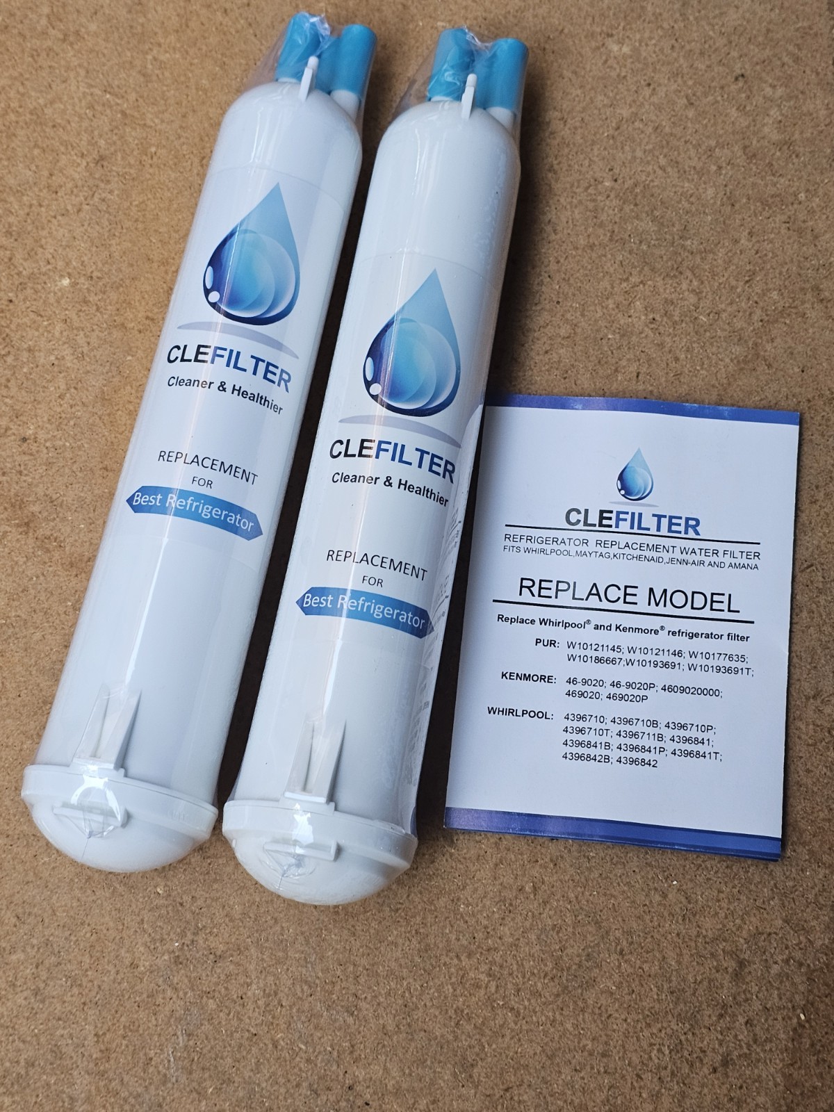 2 CleFilter 6 Month Replacement Water Filters new in seal