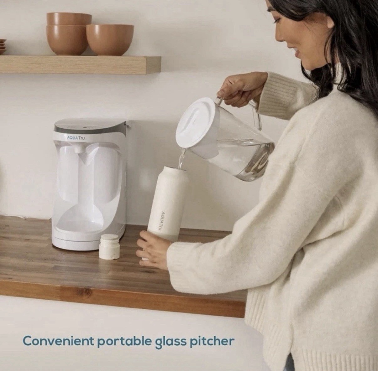 NEW AquaTru Countertop Reverse Osmosis Water Purifier Glass Pitcher 4-Stage