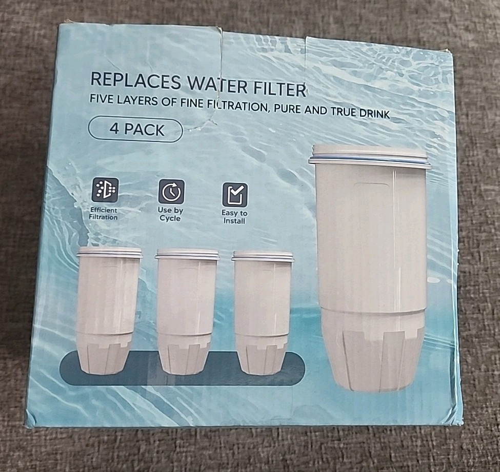 Water Filter Replacement 4 Pack Fit for Zero Pitcher and Dispenser ZR-001 ZR-017