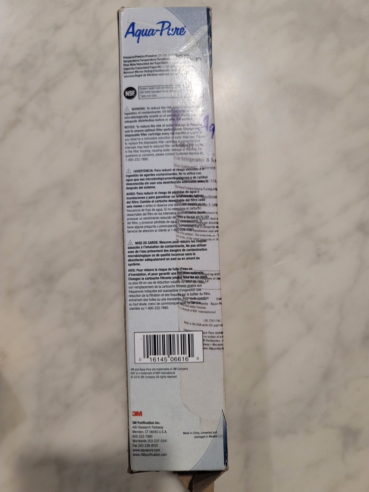 3M Aqua-Pure IL-IM-01 Inline Carbon Water Filter 1/4 Quick Connect