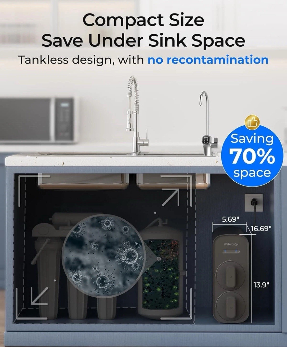 Waterdrop G5P700 Reverse Osmosis Water Filter, NSF/ANSI 372 Certified, 700GPD