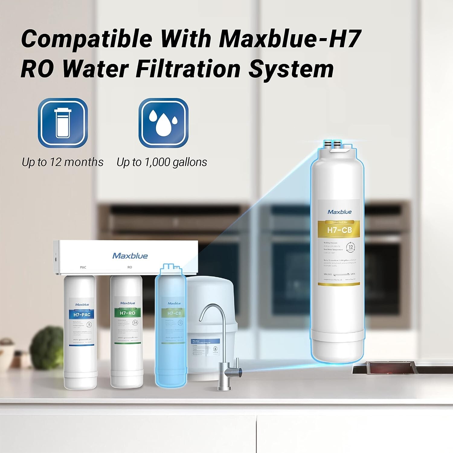 Maxblue MB-H7-CB Filter,Replacement for MB-H7 Reverse Osmosis System