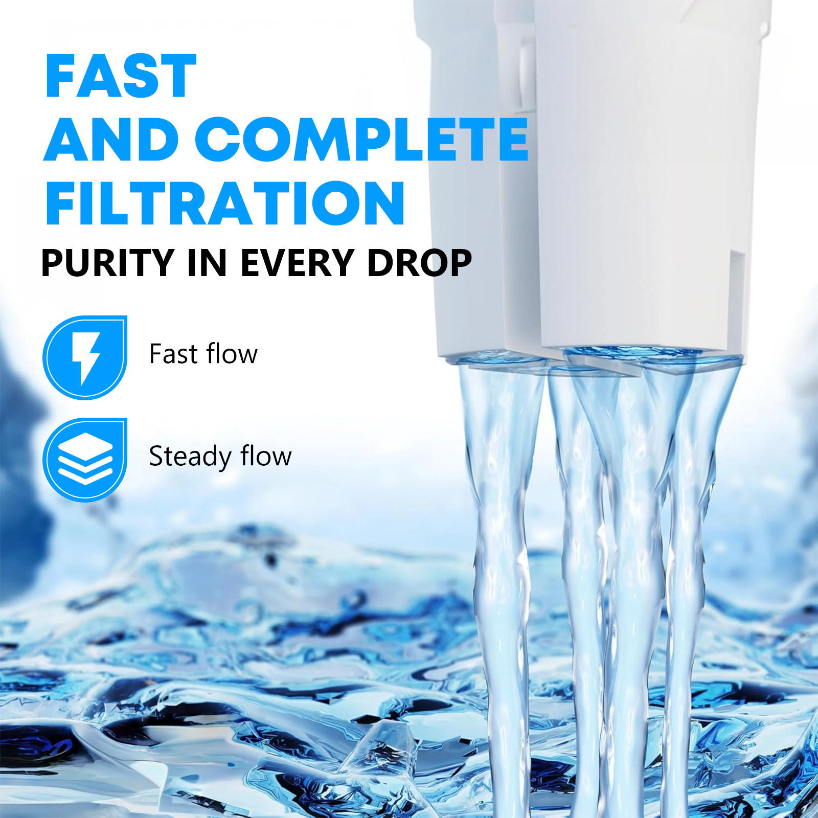 6 Pack Fit For Brita Classic OB21/OB03 987554 35503 42432 Pitcher Water Filter