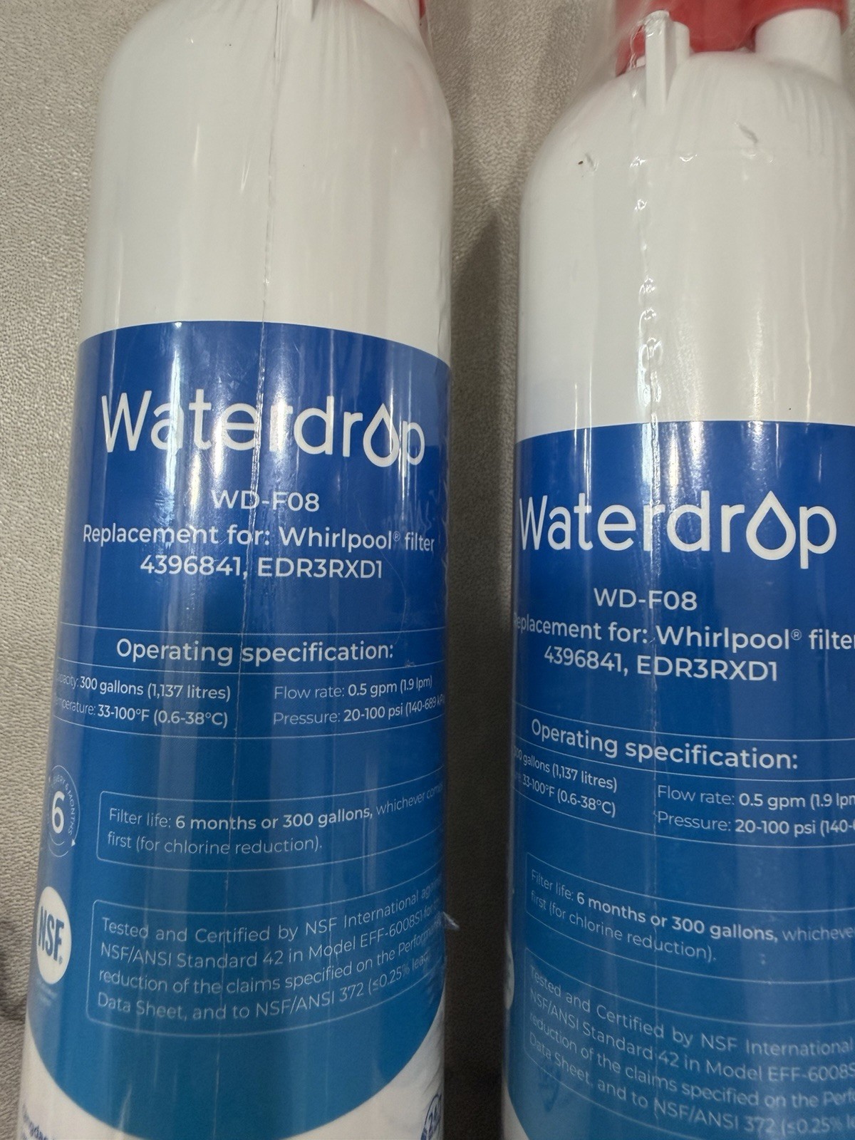 Refrigerator Water Filter Replacement WD-F08 Pack of 2