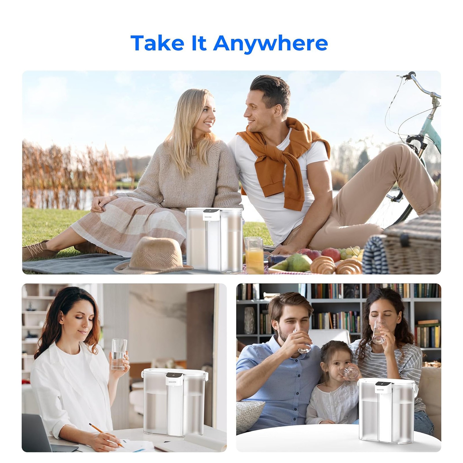 Waterdrop Compact Electric Water Filter Pitcher,200GallonWater Filter for Fridge