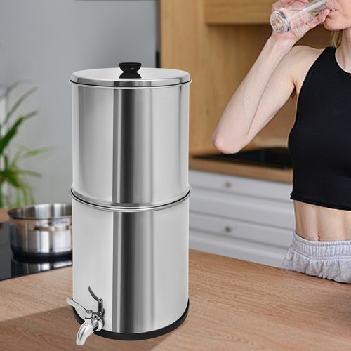 Gravity-Fed Water Filter, 8.9*20in Countertop Water Purification System