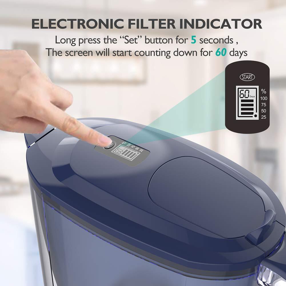 12PCS 3.5L Water Filter Pitcher Strong Lid,Easy to Use,Filters Chlorine,Flouride