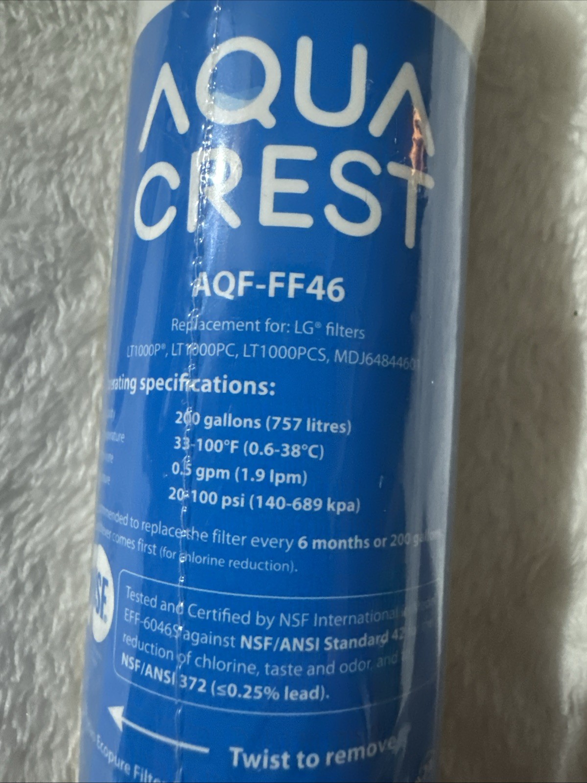 AQUA CREST AQF-FF46 LG LT1000P, LT1000PC, LT1000PCS, MDJ64844601