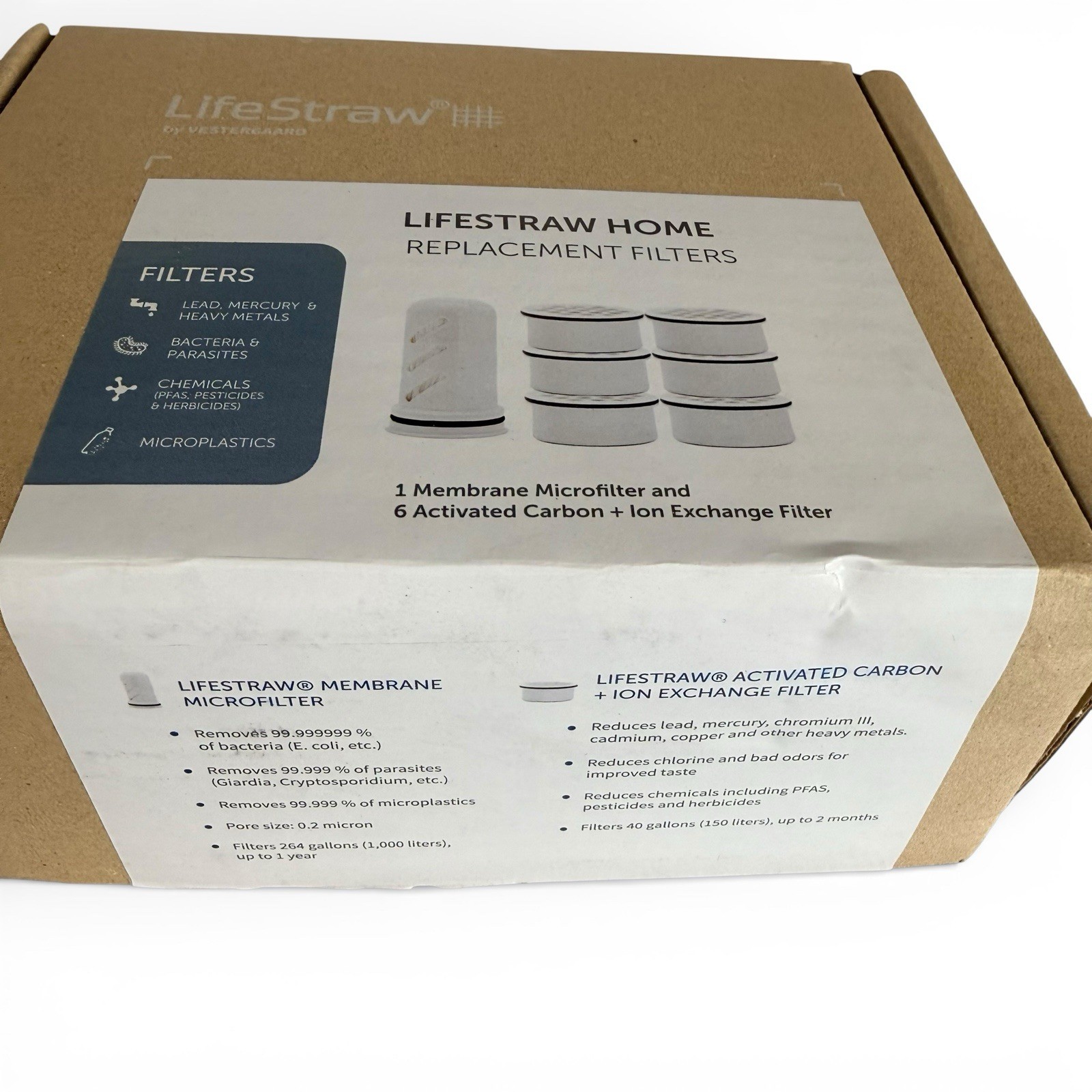 LifeStraw Home Water Filter Replacement Pack 1-Year Supply 1 Micro, 6 Carbon Ion