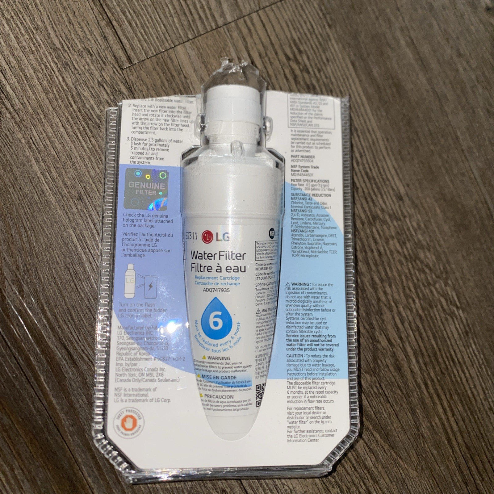 Refrigerator Water Filter ADQ747935 For LG LT1000P LT1000PC LT1000PCS Models