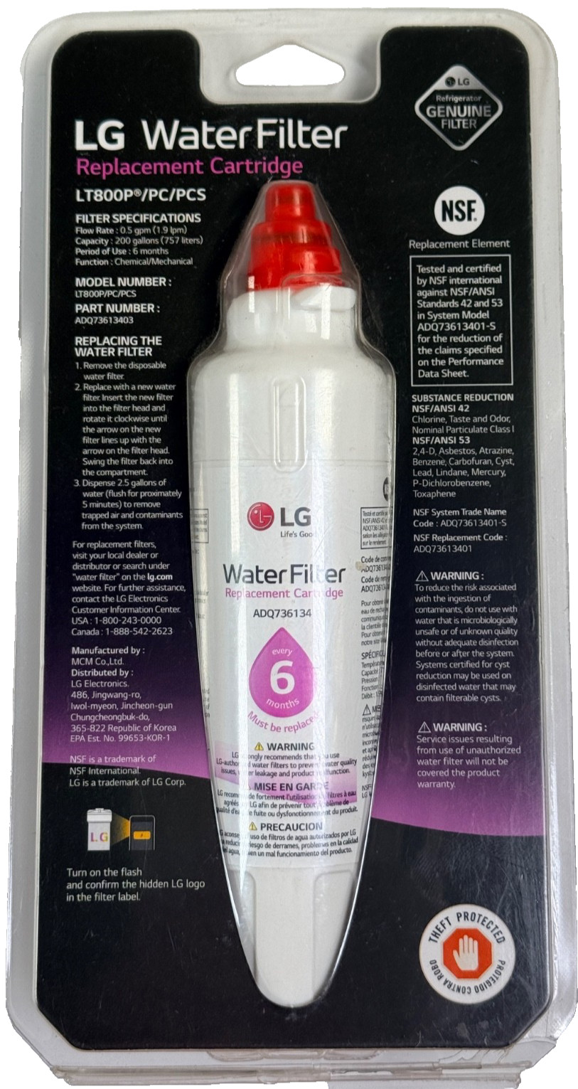 LG LT800P /PC/PCS Refrigerator Water Filter Replacement OEM GENUINE BRAND NEW!