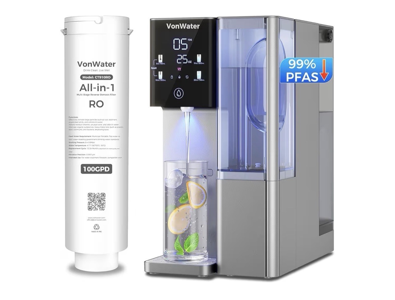 VonWater RO All-in-1 Filter CT910RO Replacement 100GPD NEW