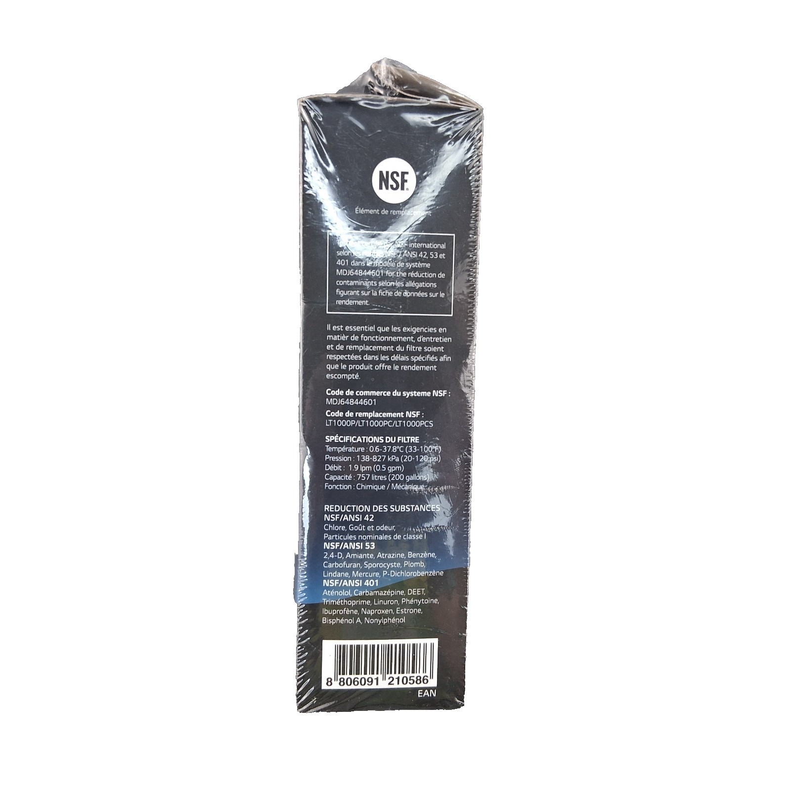 LG Water Filter LT1000P/PC/PCS Replacement Cartridge ADQ74793S