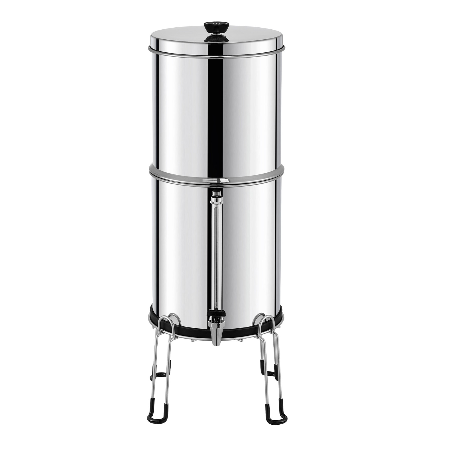 2.25G Gravity-fed Water Filter Countertop System Stainless Steel 2 Filters