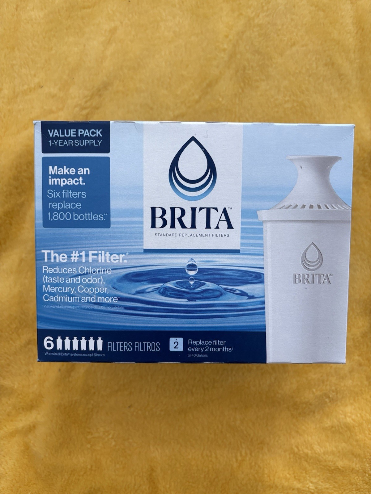 Brita Standard Replacement Filters 6 Pack Model 0B03 NEW IN BOX