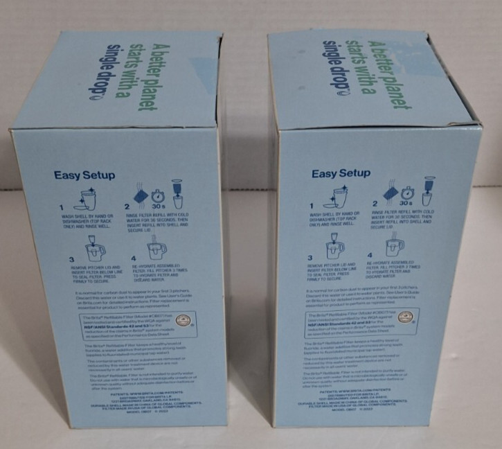 BRITA Refillable Water Filtration System Filter Refills (2) 3 PACKS EACH – NEW