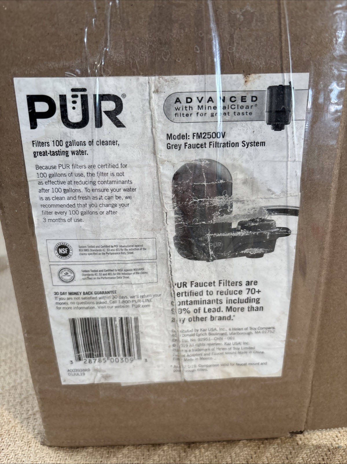 PUR PLUS Vertical Faucet Mount Water Filtration System FM2500V – Gray, Fits Most