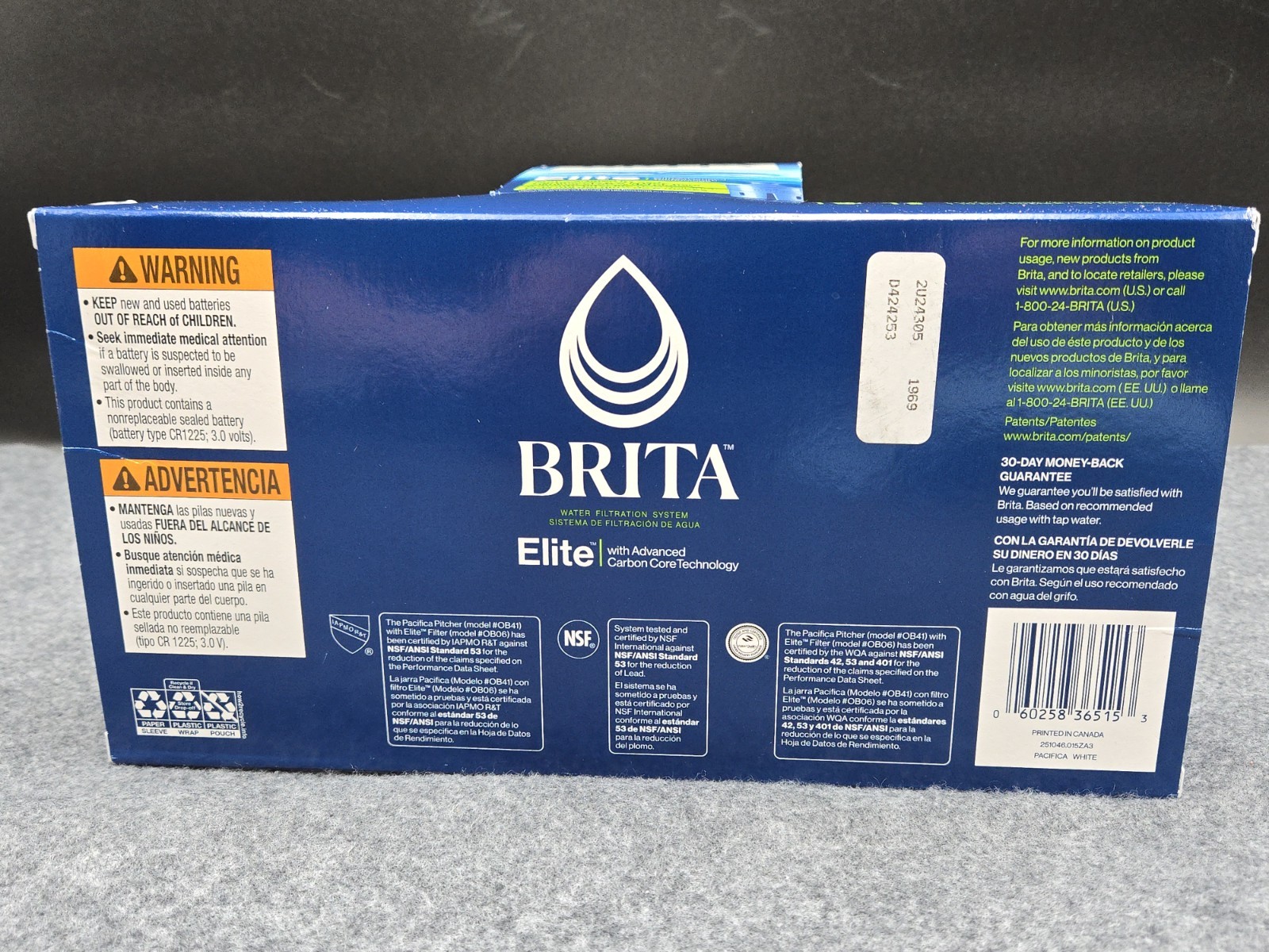 Brita Elite Large 10 Cup Water Filter Pitcher 6 Month Filter NEW SEALED