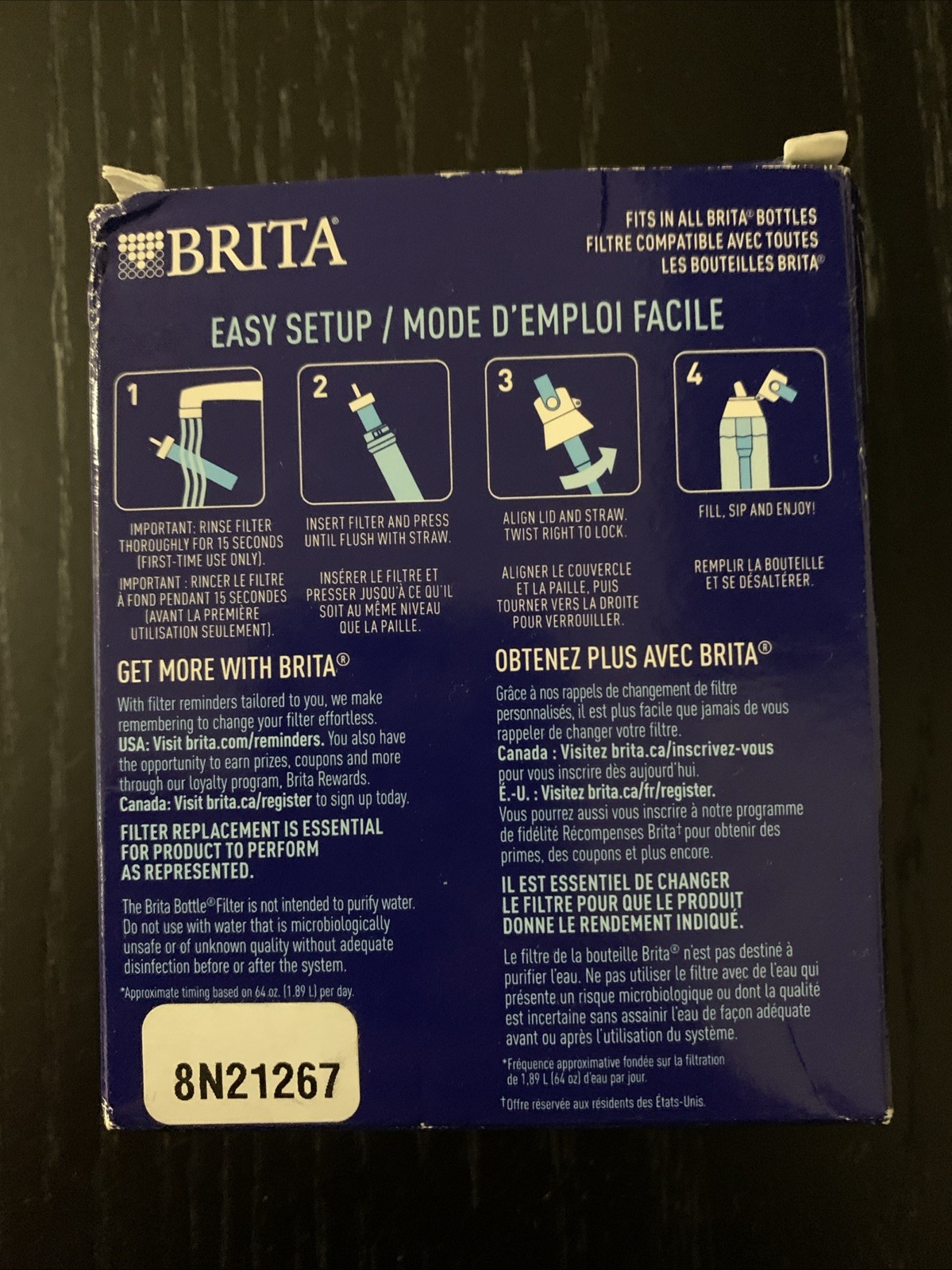 6 pack BRITA Replacement Filters Compatible with All Brita Bottle 1 Year Pk New