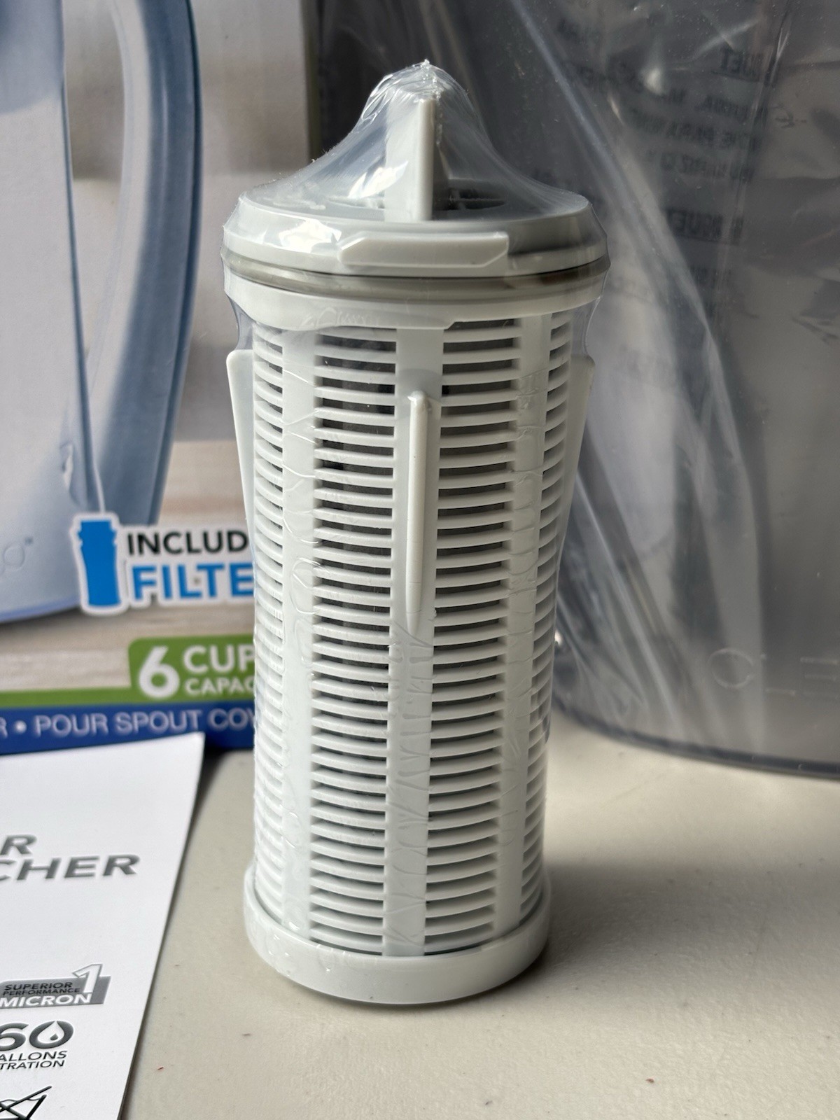 NEW CLEAR2O Gravity Water Filtration Pitcher W/ Sealed Filter In Box