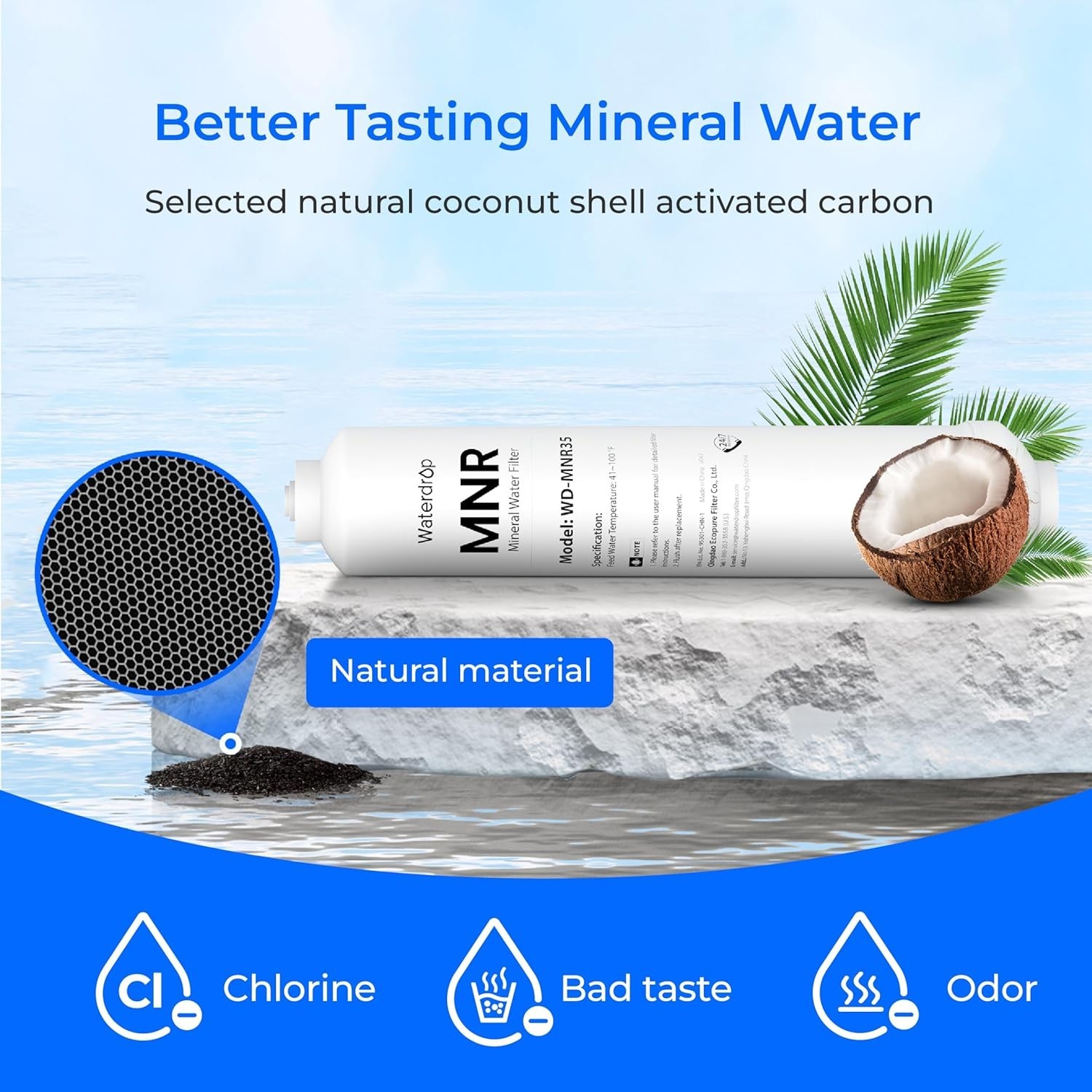 Waterdrop WD-N1-CF Filter,Replacement for WD-N1-W Reverse Osmosis System