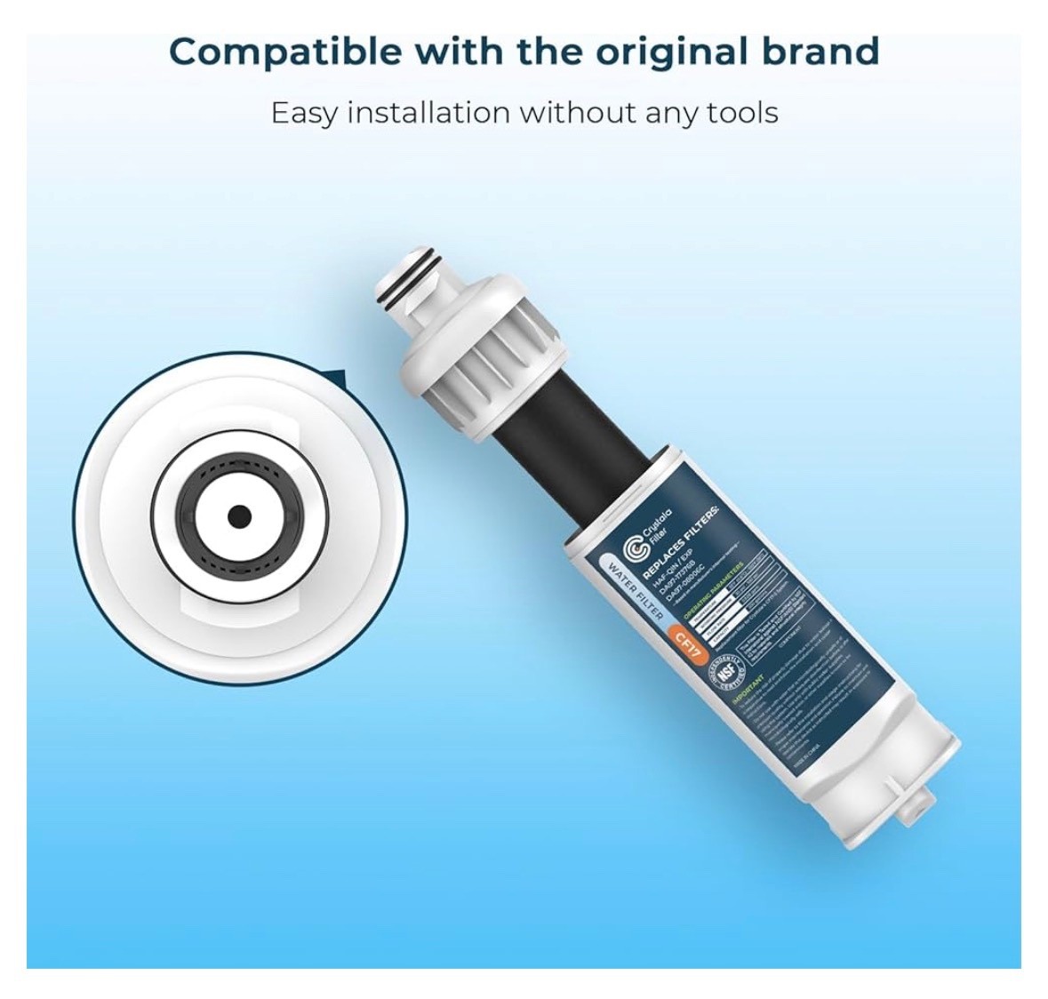 3 PACK Crystala Filters for Samsung Water Filter DA97-17376B HAF-QIN/EXP