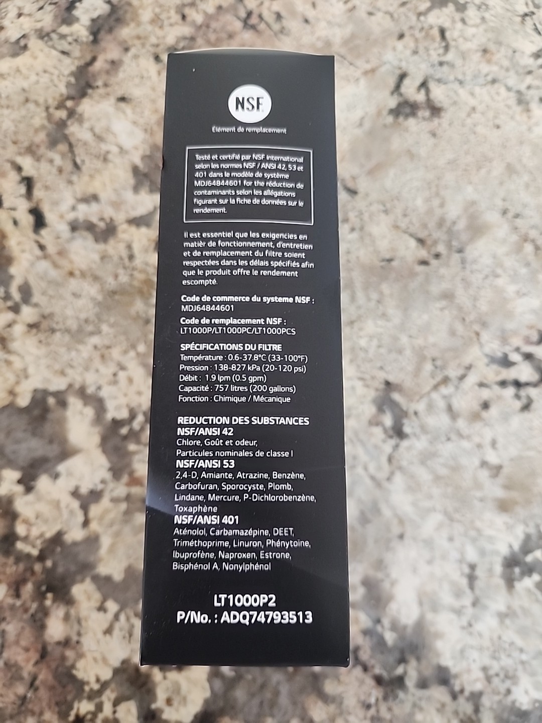 LG LT1000P2 6-Month / 200 Gallon Refrigerator Replacement Water Filter Brand New