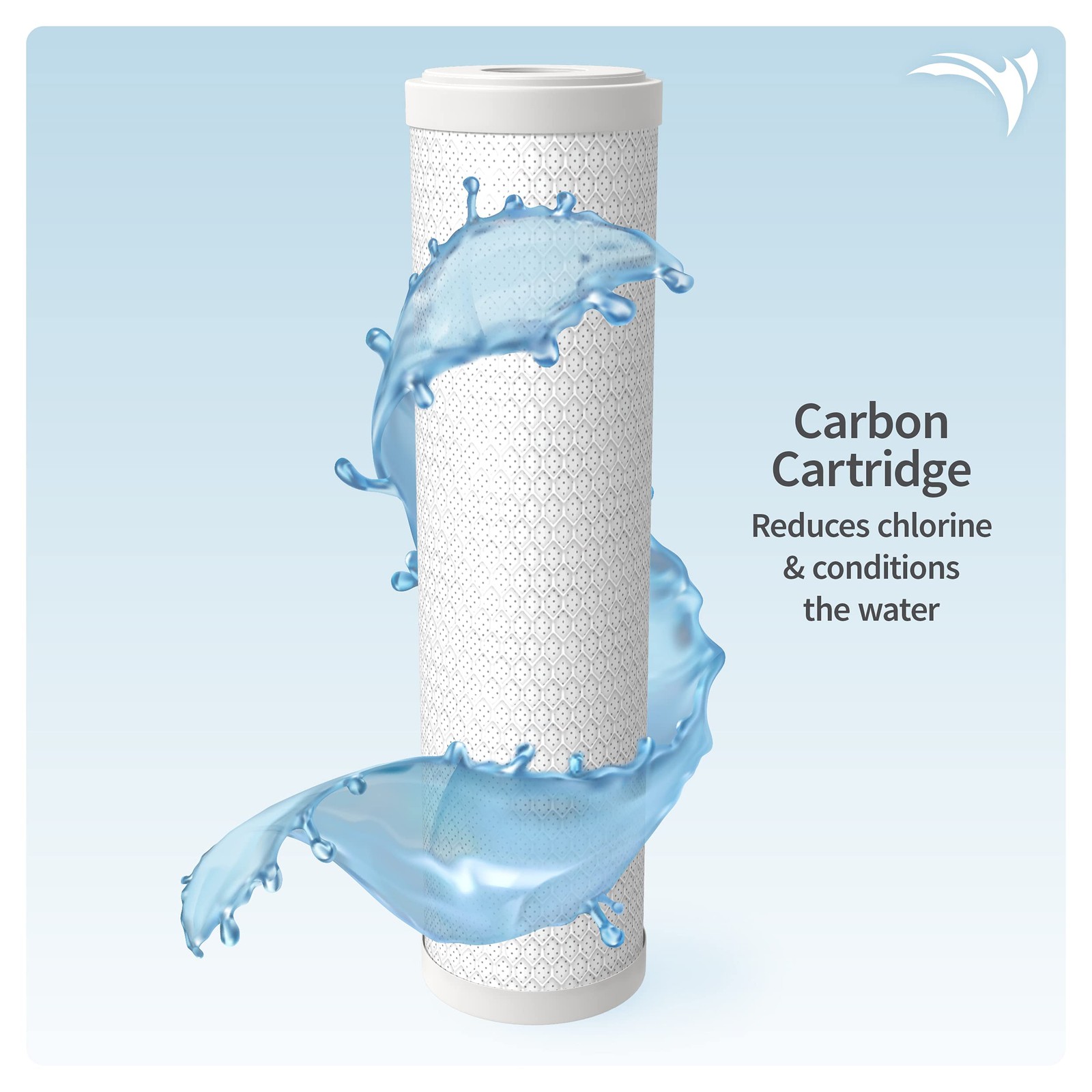 AquaticLife 10 in RO/DI Filter Kit, 100 GPD, Carbon