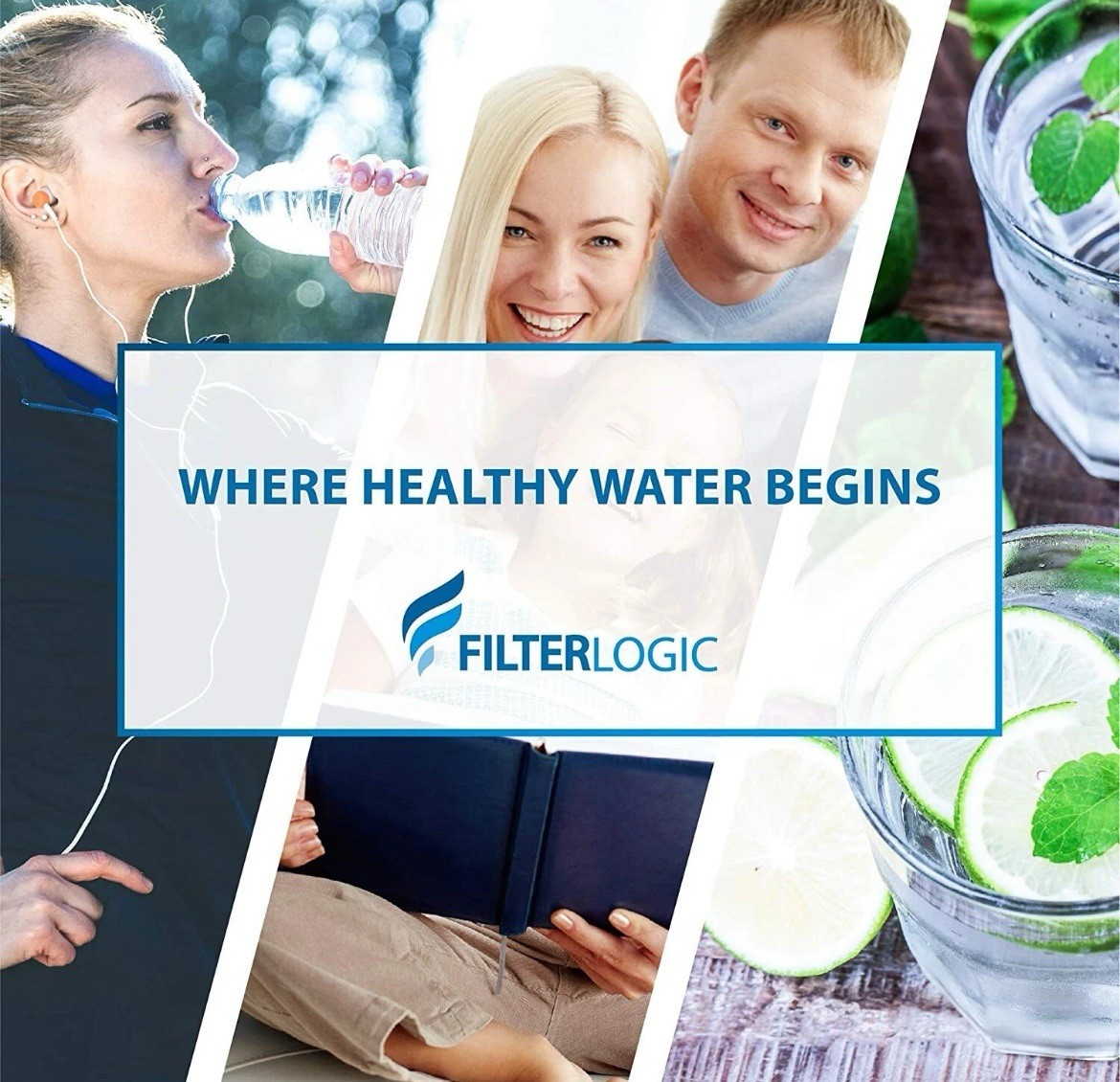 FilterLogic ADQ73613401 Refrigerator 2 Water Filter Replacements for LG® LT800P®