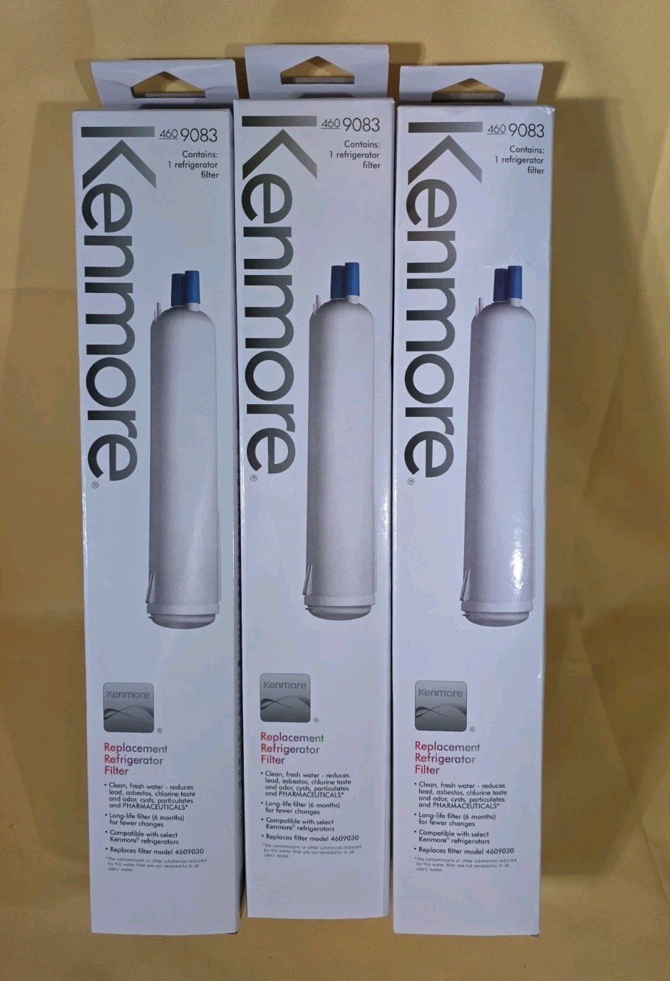 Kenmore 4609083 / 469083 / 9083 Refrigerator Water Filter – White. New 3 Pack