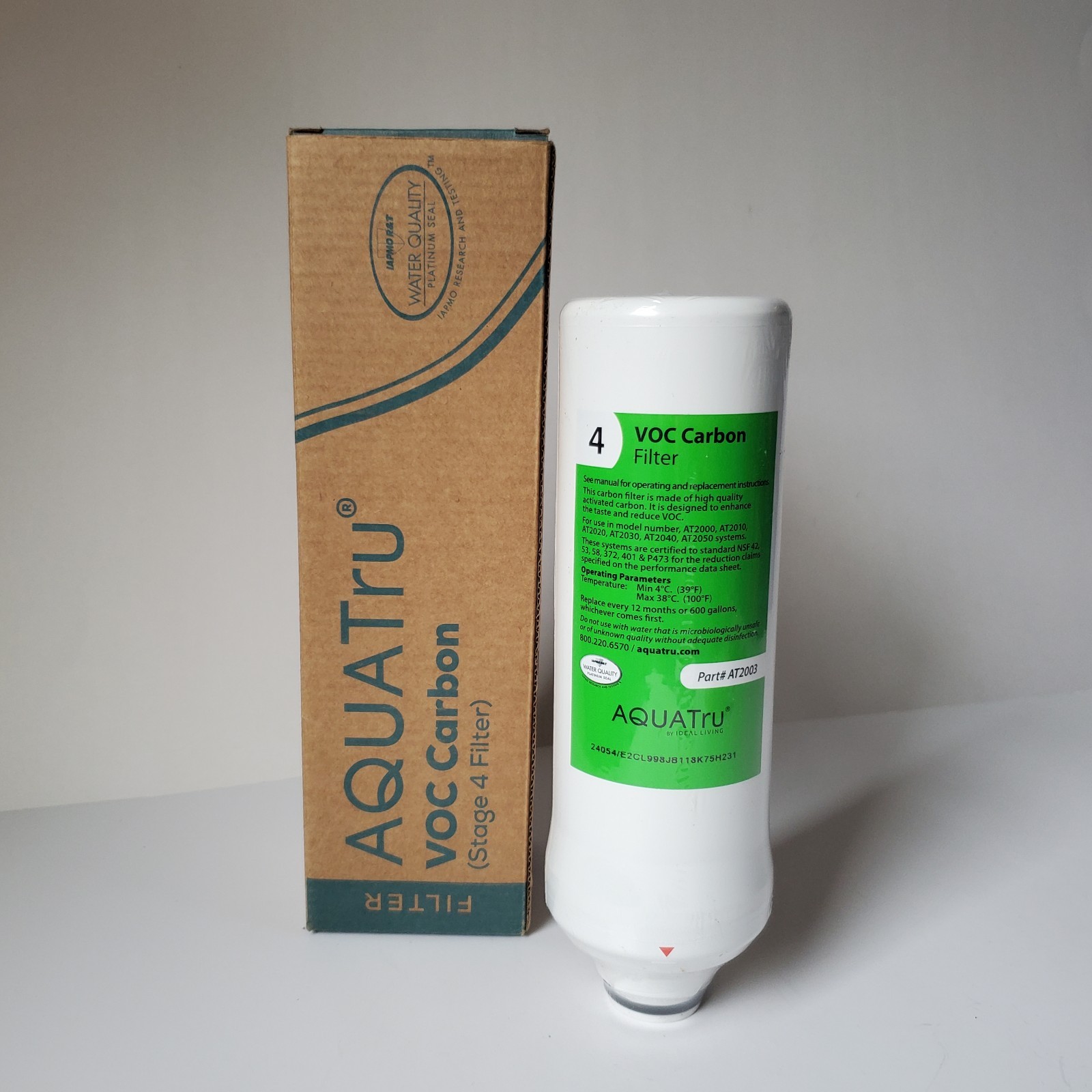 AquaTru VOC Carbon Filter Stage 4 Filter Part # AT2003 Sealed Purify