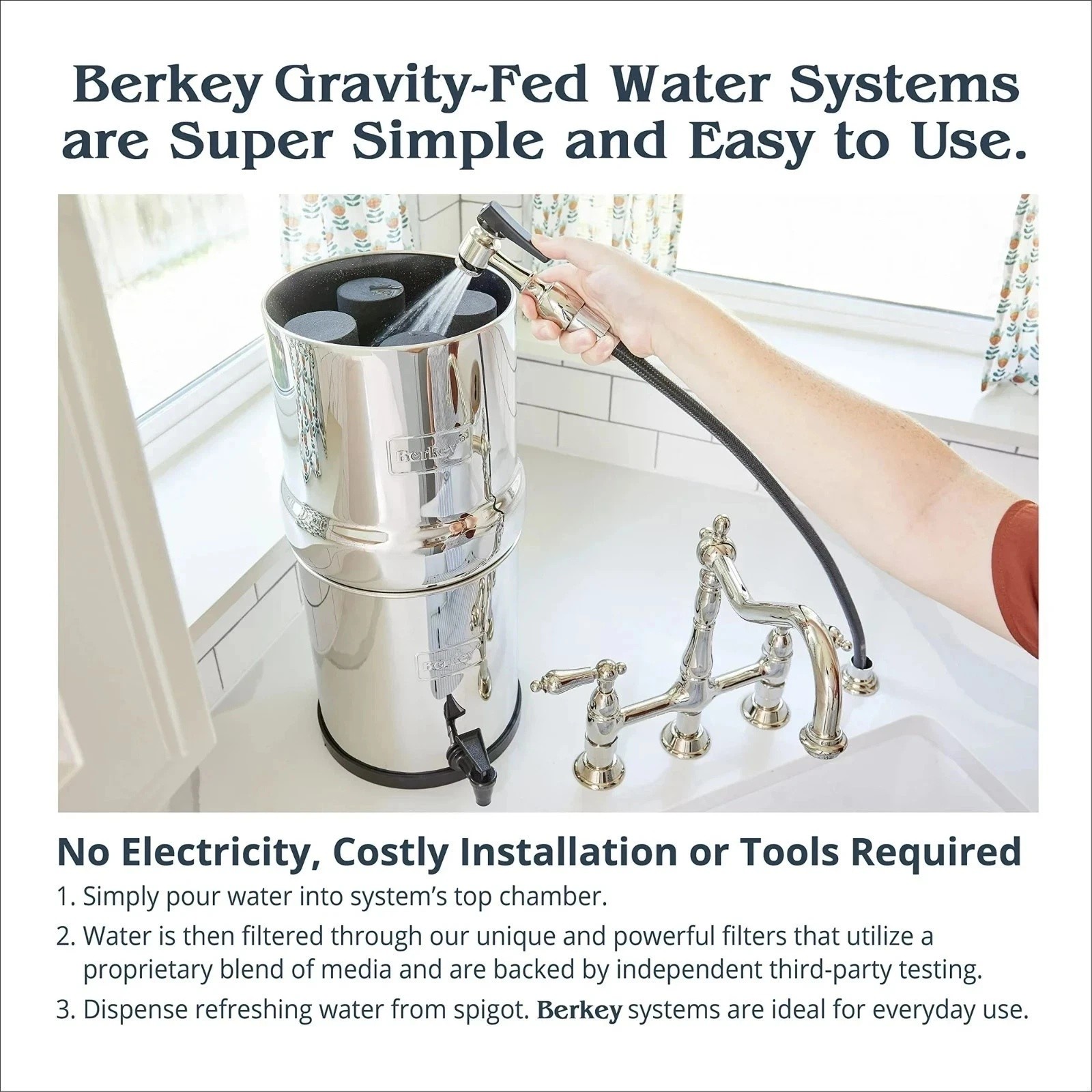 NEW 1-Combo Pack Berkey PF-2 Fluoride Water Filters & Berkey Black Carbon BB9-2