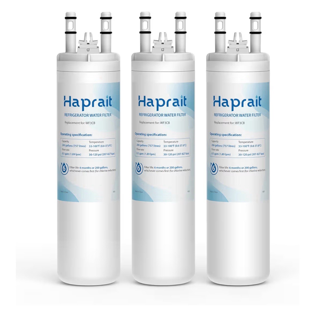 3pk HARPRAIT Water Filter for Frigidaire WF3CB, Cocunut Carbon Filter NEW-OPEN