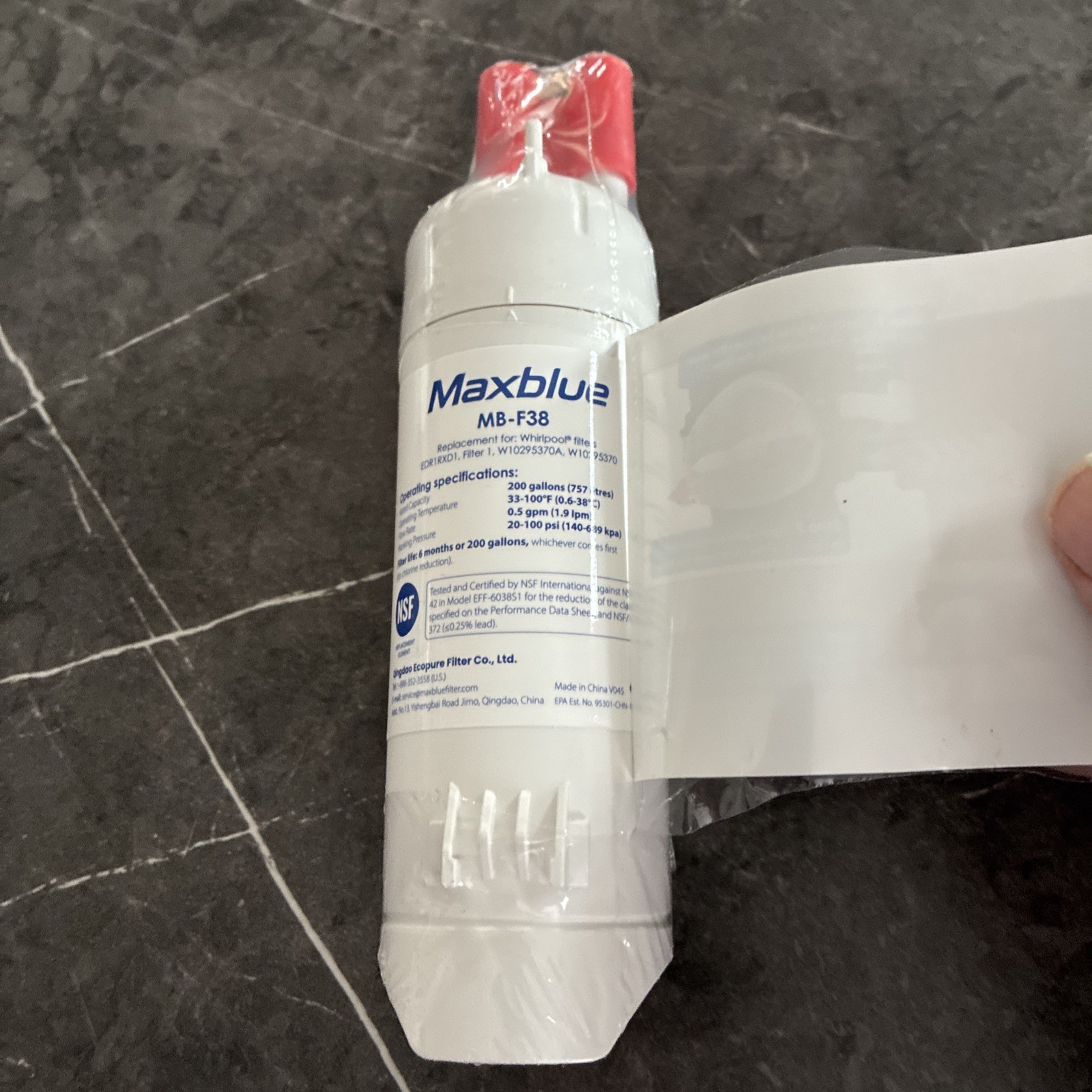 Maxblue MB-F38 Refrigerator Water Filter, Fits Kenmore® 46-9081, 46-9930
