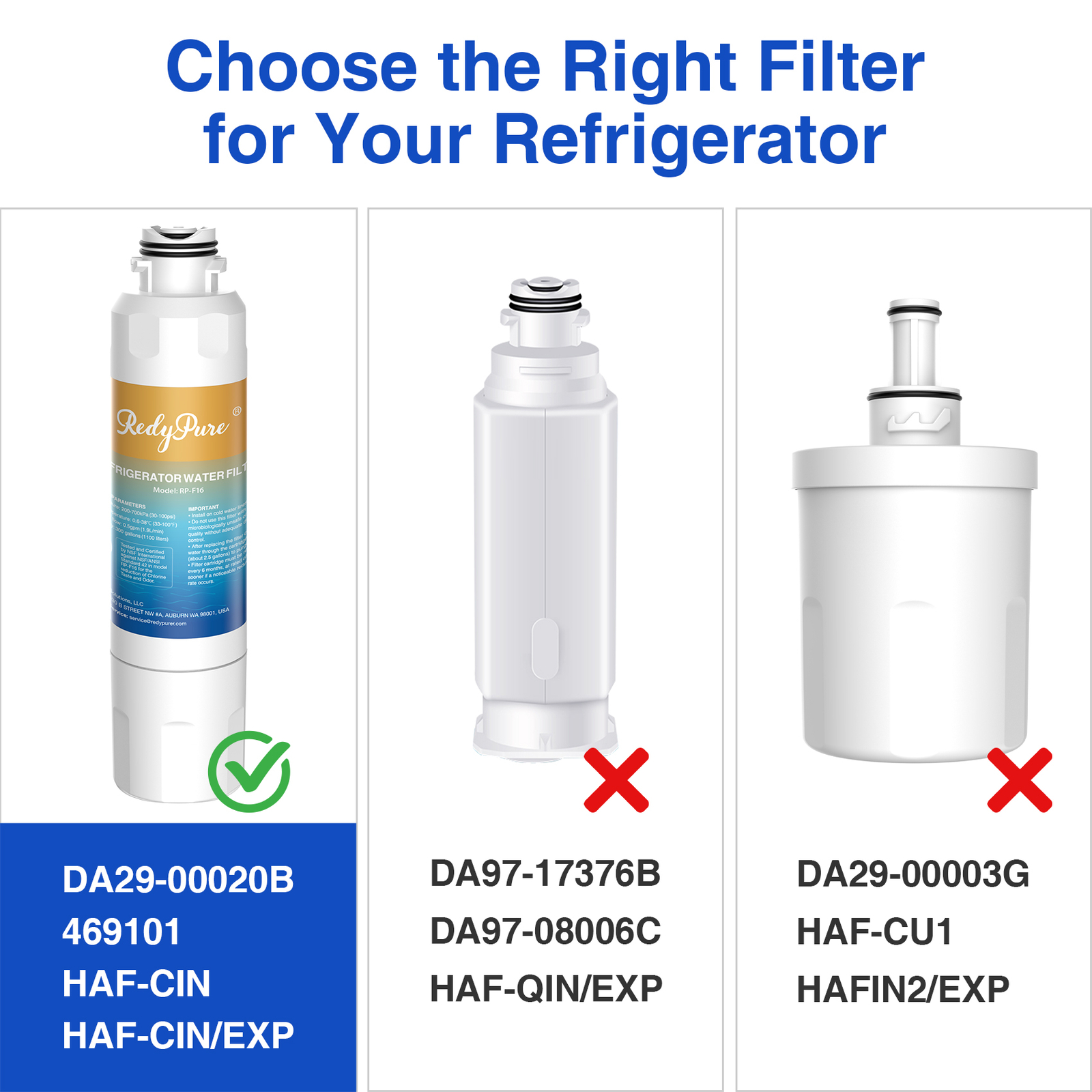 6 Pack Water Filter for Samsung DA29-00020B HAF-CIN/EXP Refrigerator Replacement