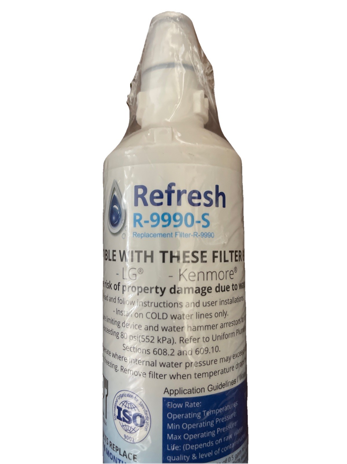 Refresh R-9990-S Replacement 6 Months Water Filter Compatible with LG, Kenmore.