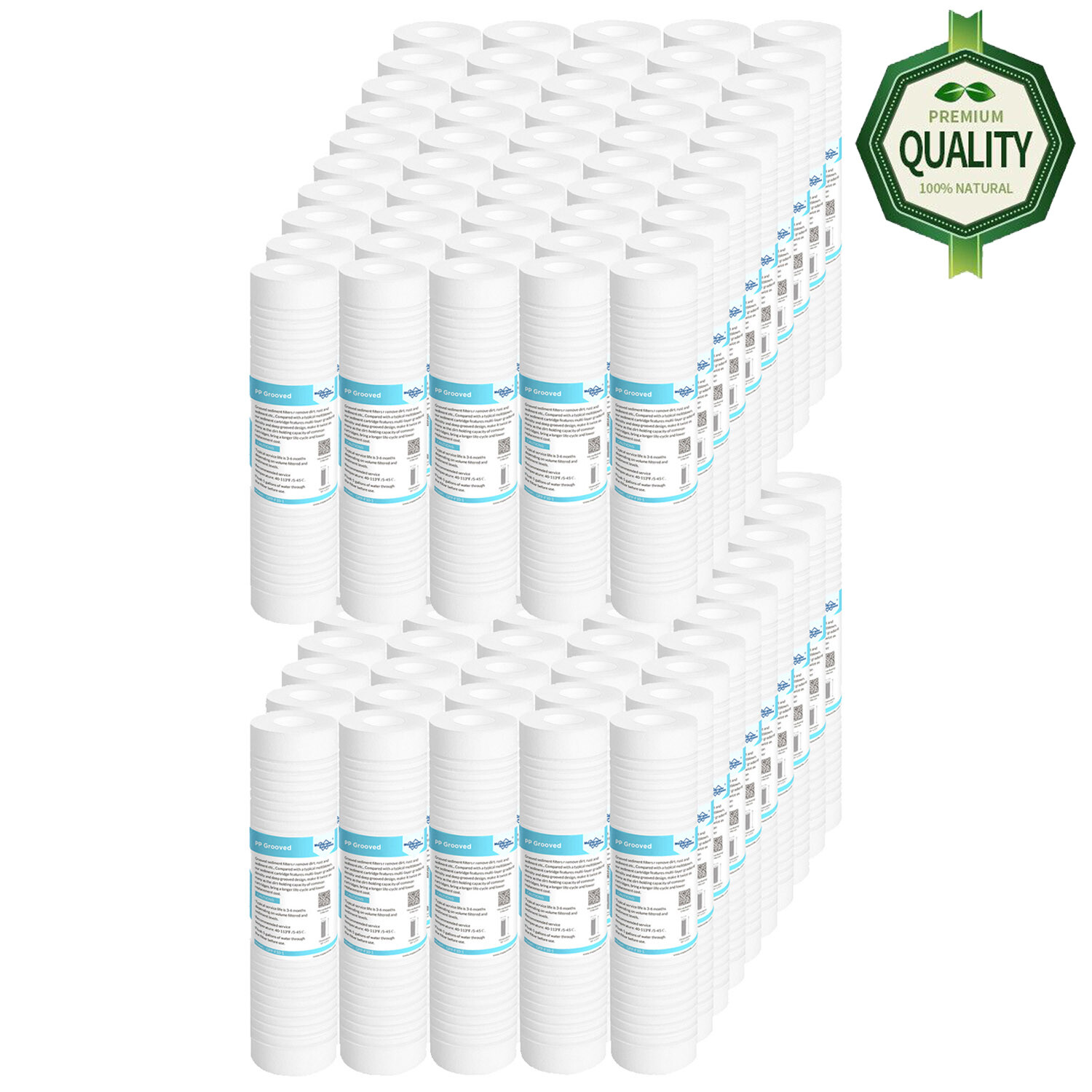 1-100 Pack 0.5/1/5 Micron 10″x2.5″ Grooved Sediment Water Filter Whole House RO