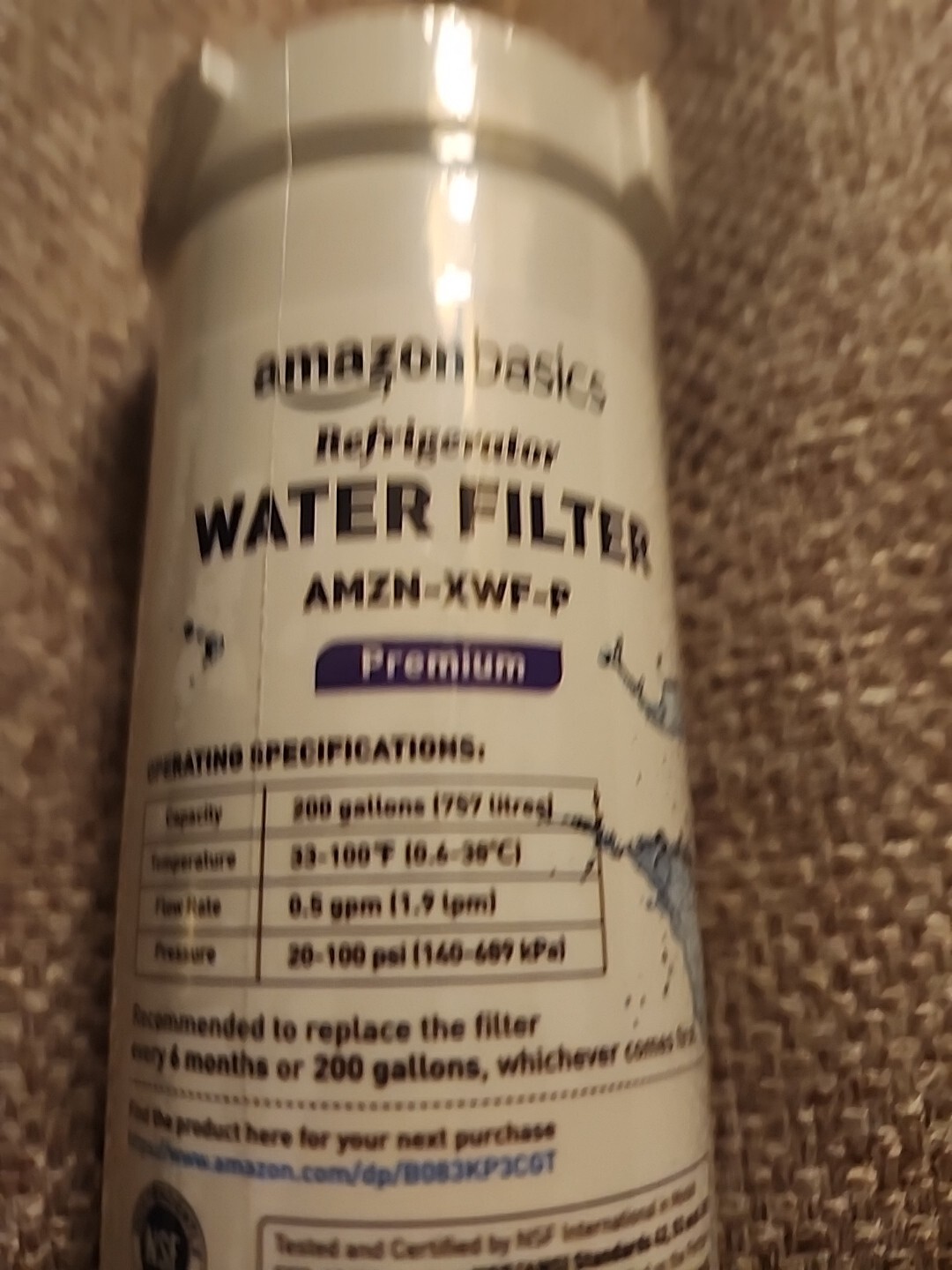 Amazon Basics Refrigerator Water Filter AMZN-MSWF-P Premium Sealed No Box