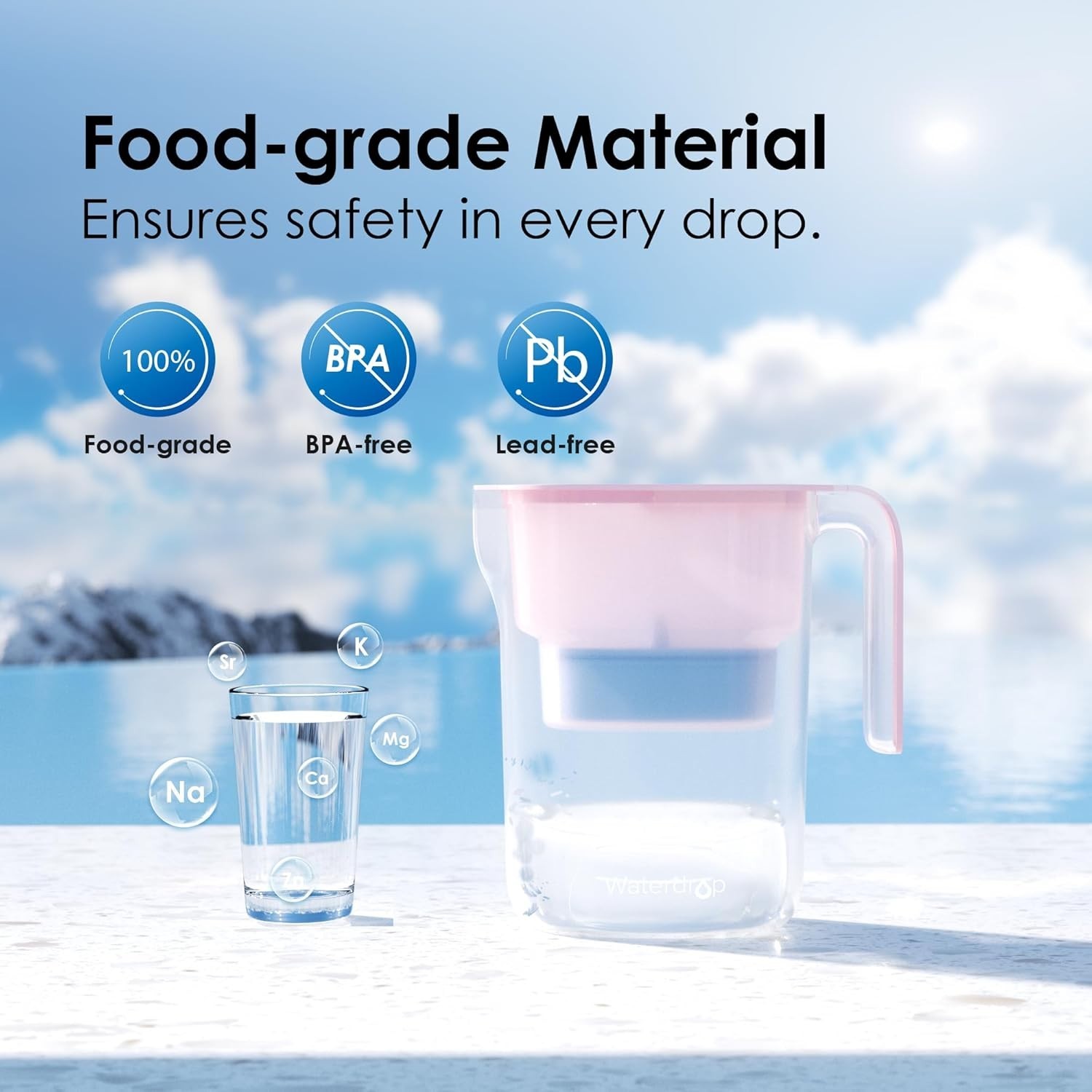 100-Gallon Alkaline Water Pitcher with Smart Indicator & 6-Stage Filter