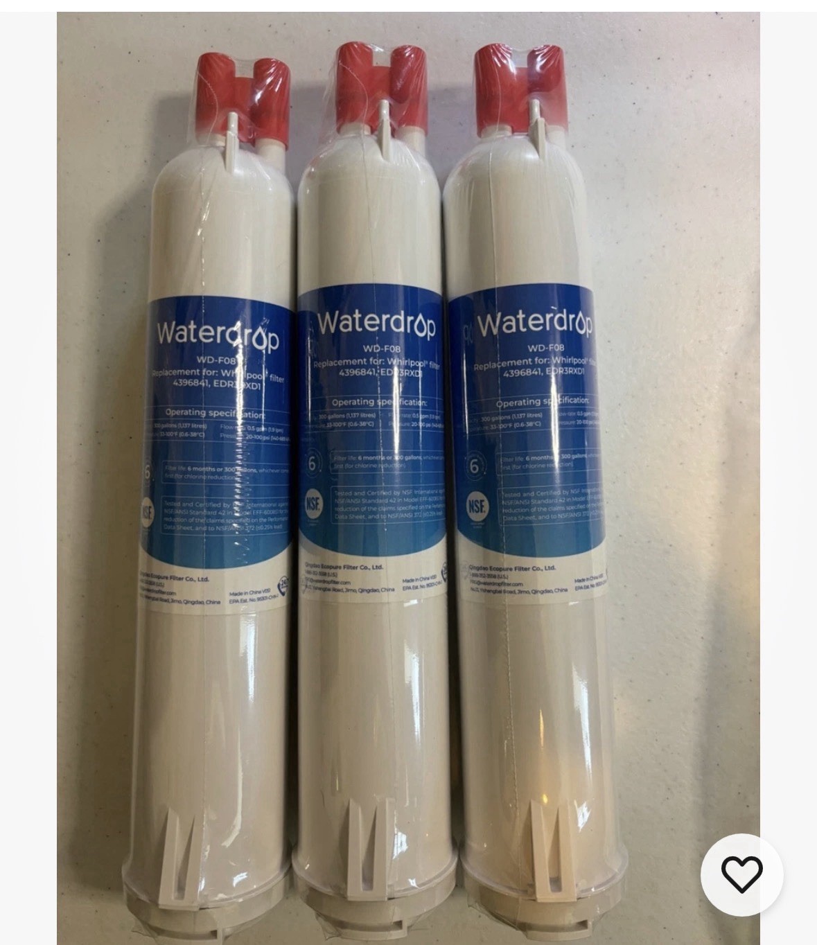 Waterdrop WD-F08 Water Filter (3 PACK) NEW