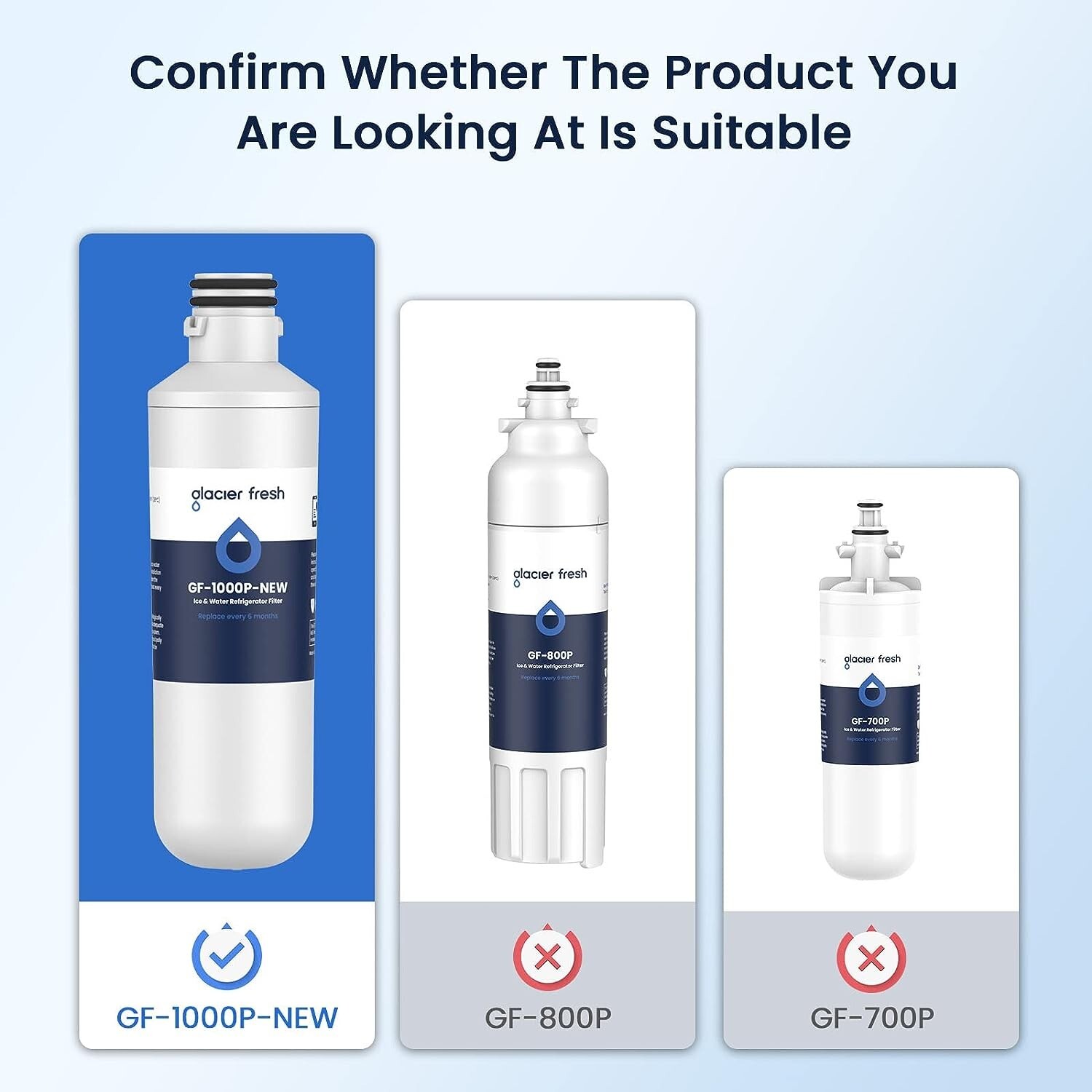 3 Pack GLACIER FRESH LT1000PC Replacement Water Filter w/3 PCS LT120F Air Filter