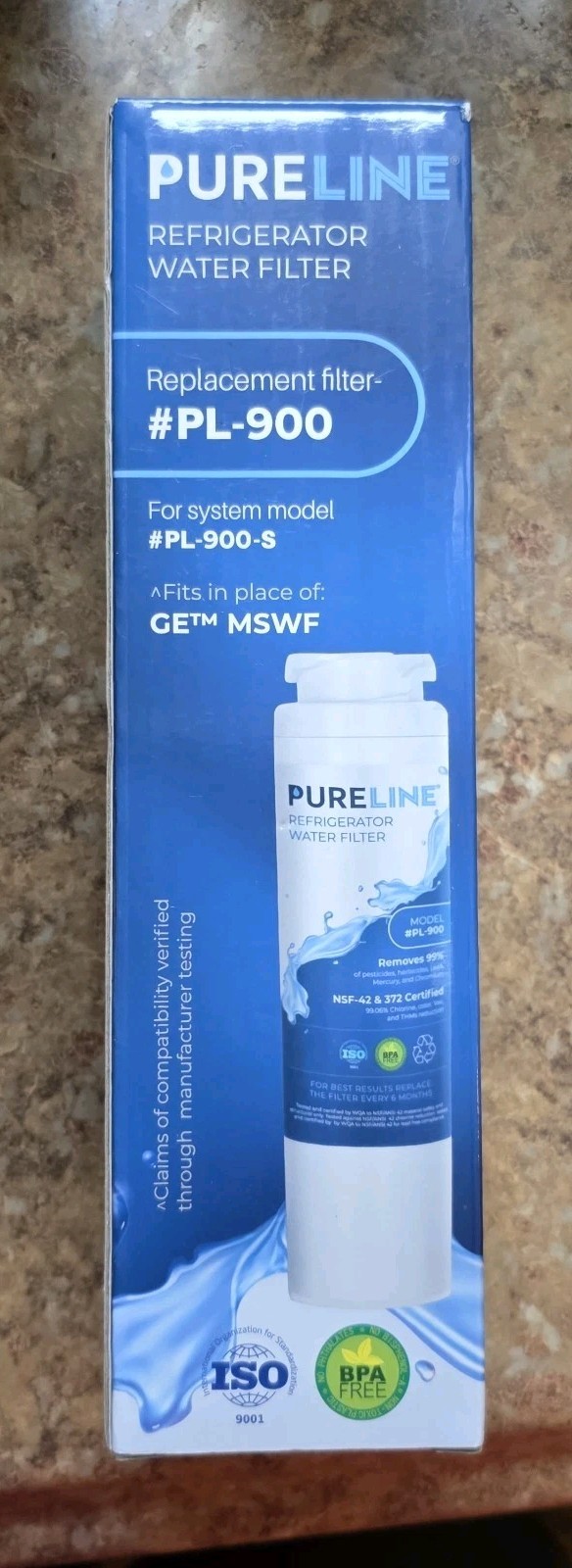 PURELINE PL-900 REFRIGERATOR WATER FILTER Fits Ge MSWF