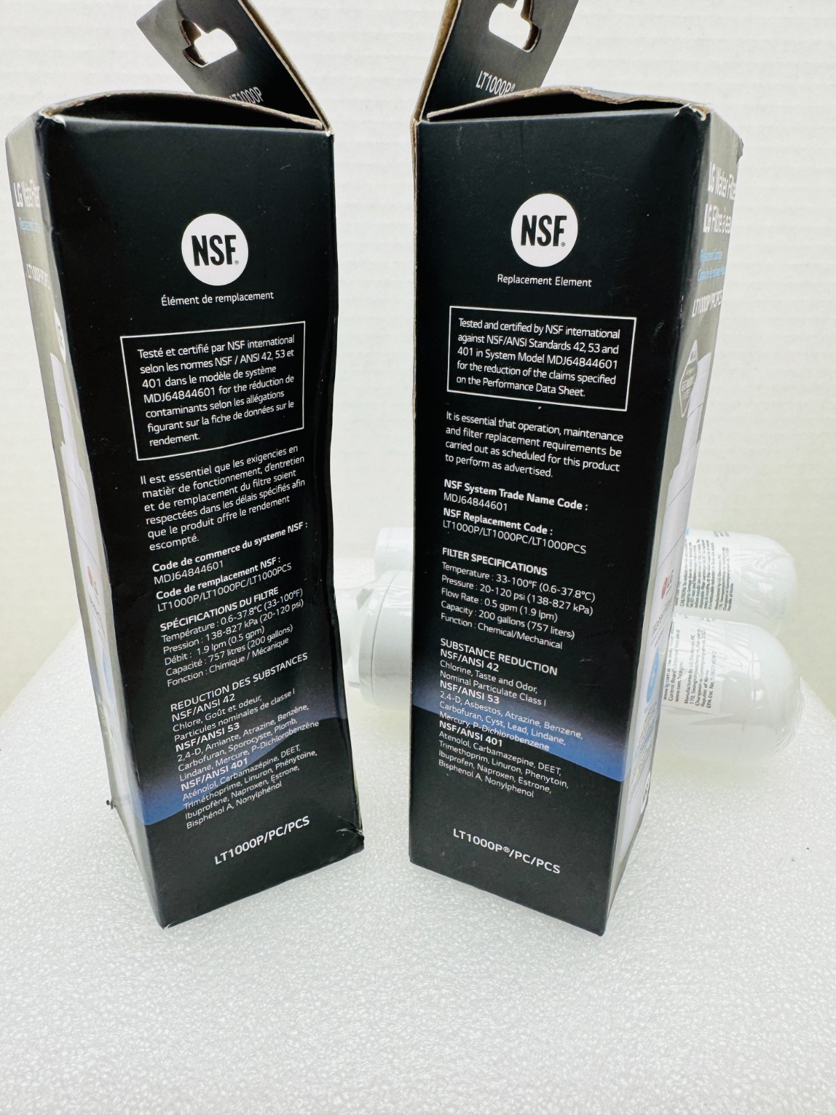 2Pk LG LT1000P/PC/PCS 6mo Refrigerator Water Filter Replacement Cartridge OEM