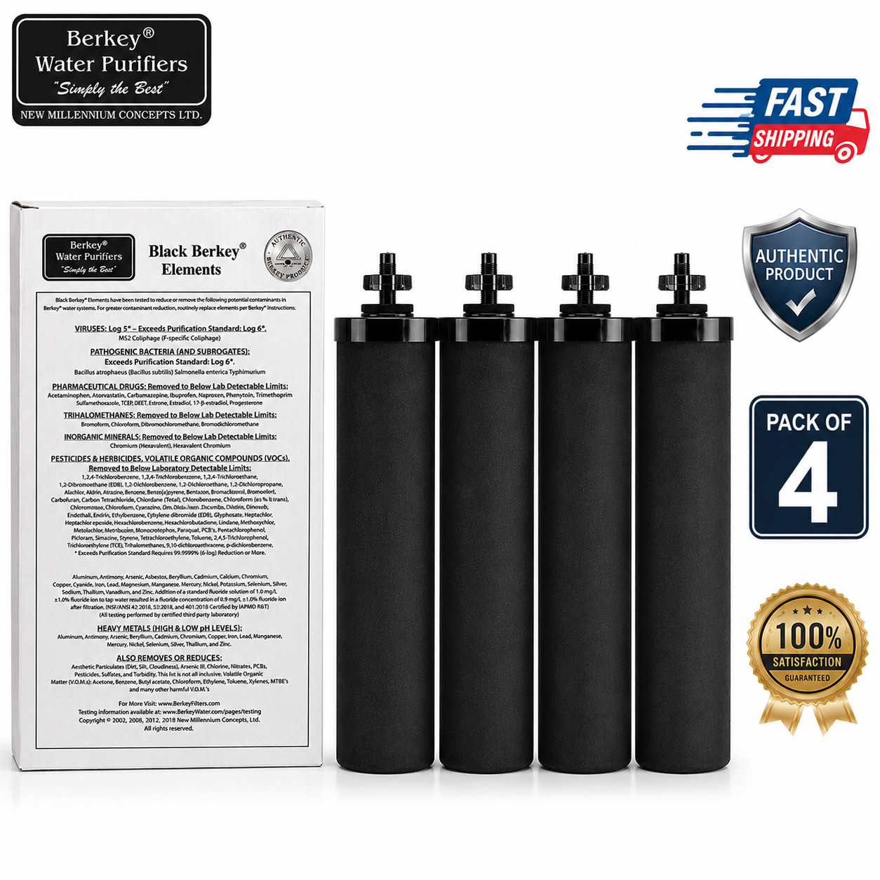 Black Berkey BB9-2 Water Filter Replacement Elements 2 | 4 | 8 Packs