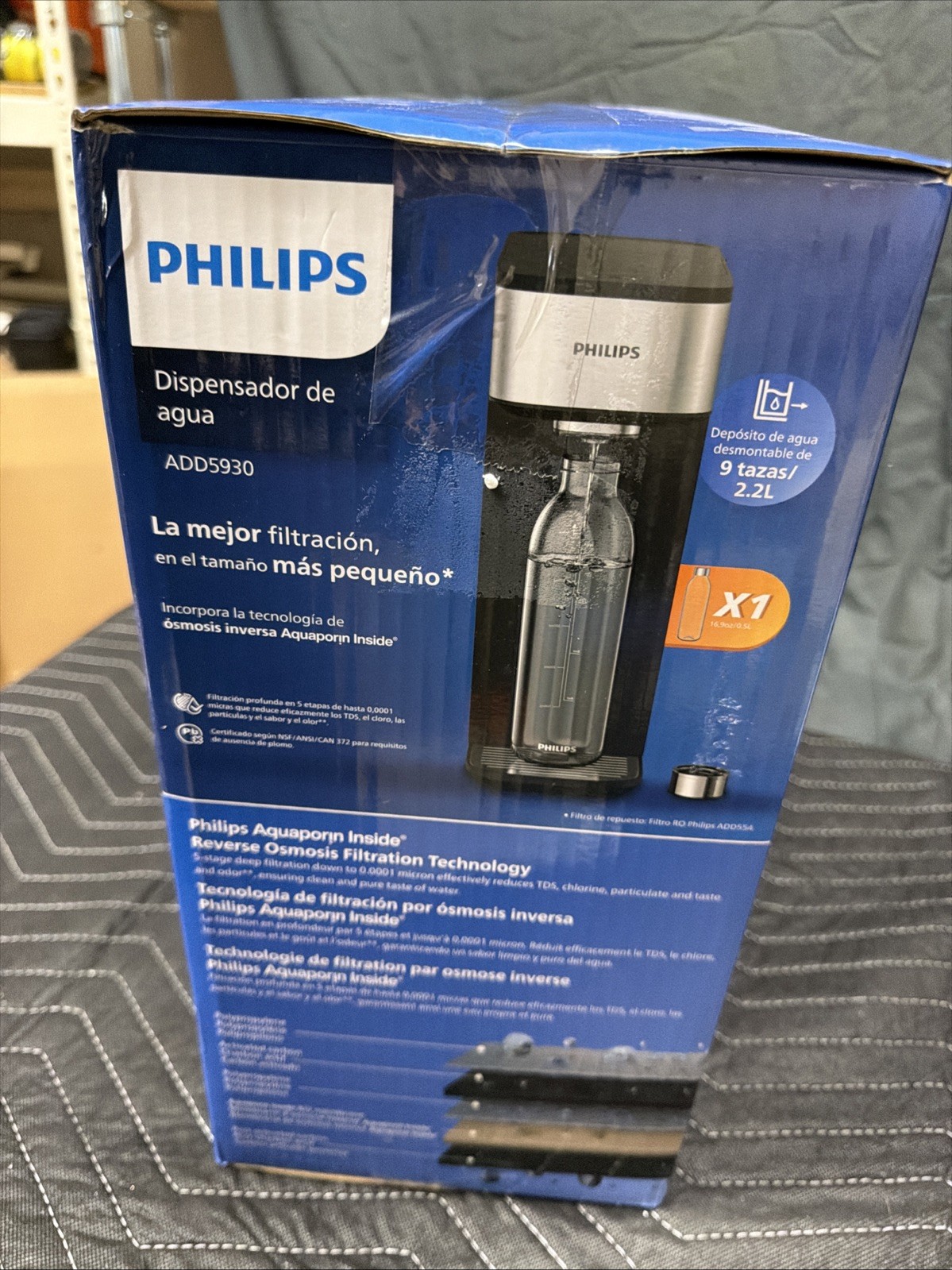Philips Reverse Osmosis RO Water Filter System Compact Countertop – Silver Black