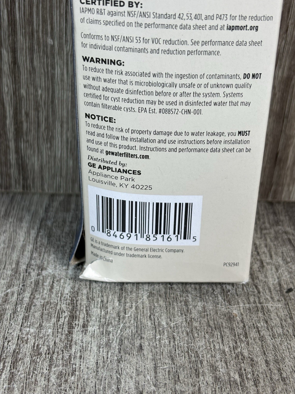 GE XWFE Refrigerator Water Filter Genuine Replacement, New Sealed No Chip