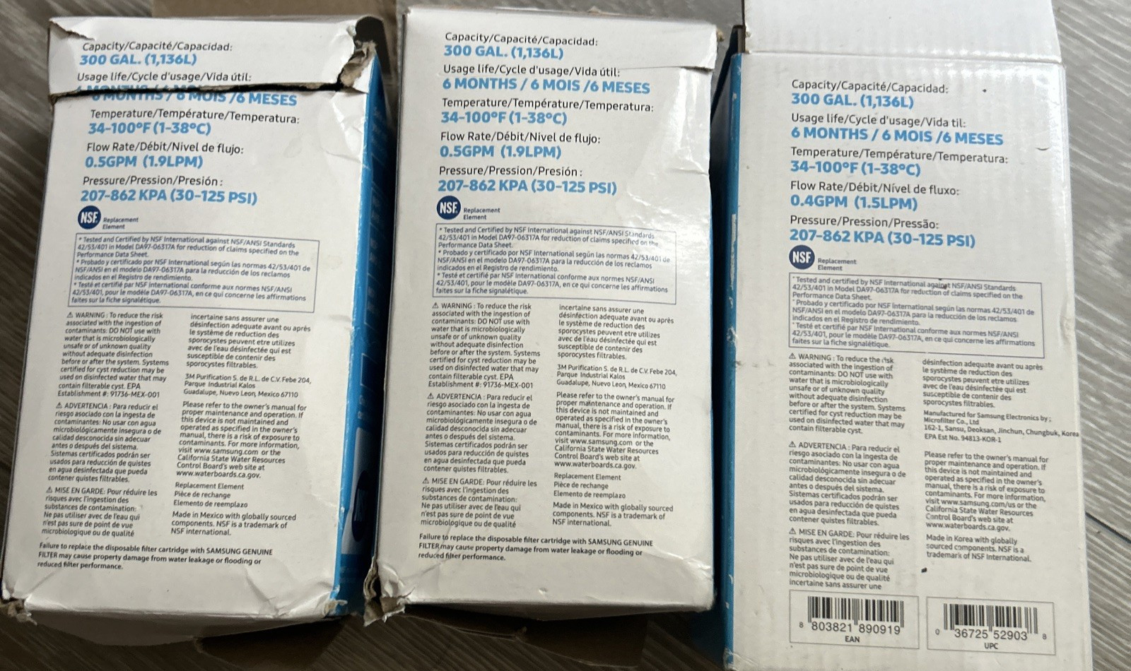 X3 Samsung Water Filter .HAFIN2/EXP. HAFCU1/XAA 3 counts